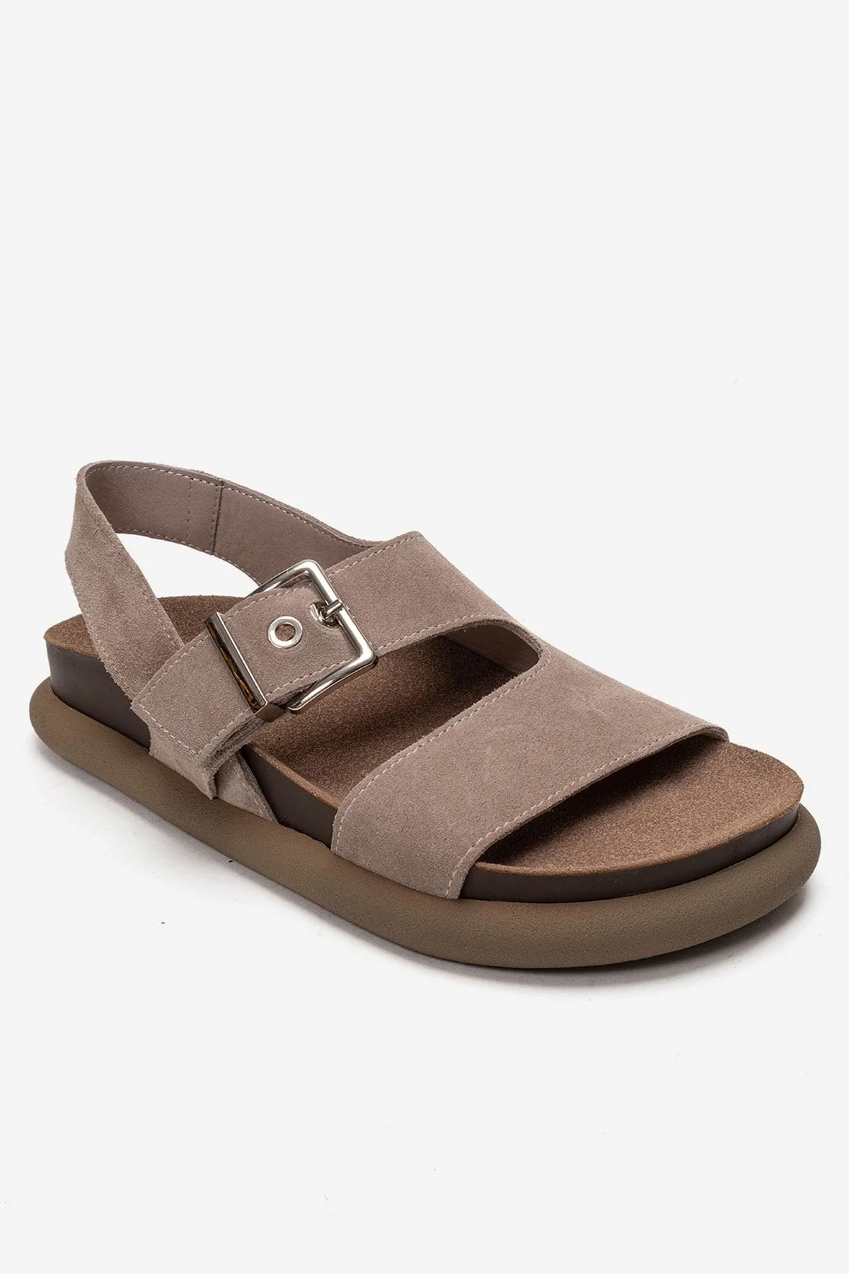 JALVEN - Taupe Genuine Leather Sandal (Women) - Image 3