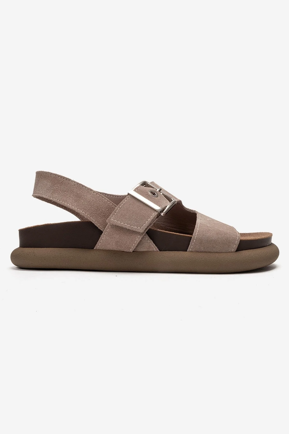JALVEN - Taupe Genuine Leather Sandal (Women) - Image 4
