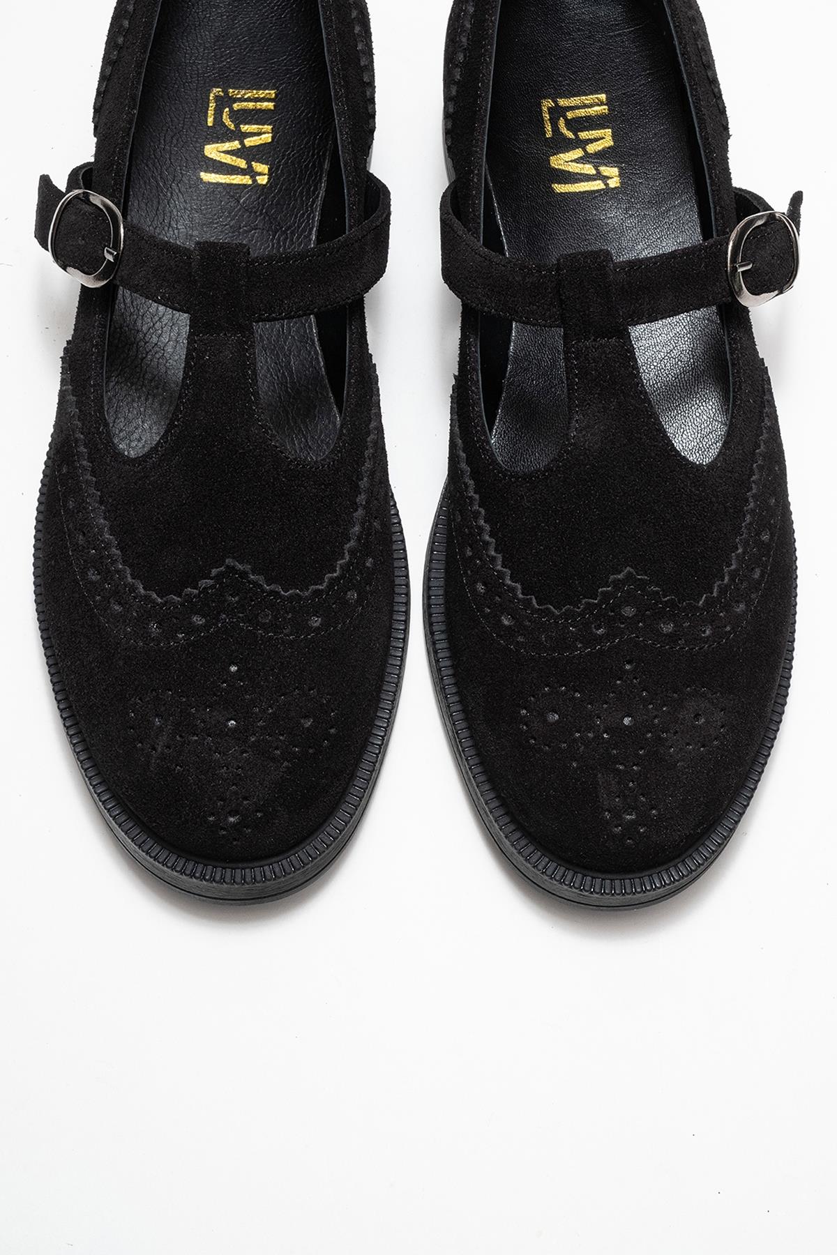 Janney - Black Genuine Leather Strap Loafer (Women) - Image 2