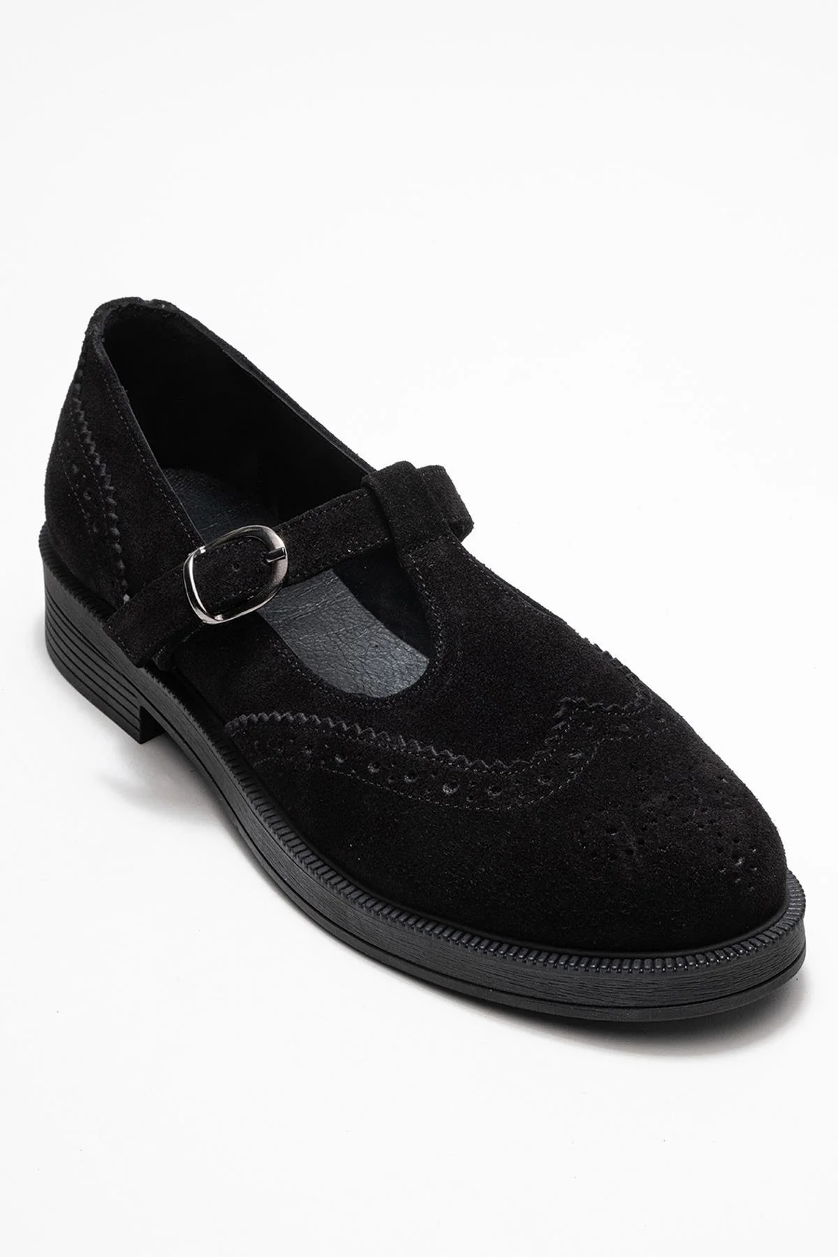 Janney - Black Genuine Leather Strap Loafer (Women) - Image 3