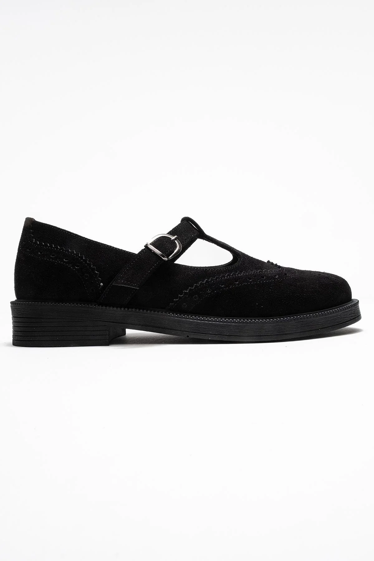 Janney - Black Genuine Leather Strap Loafer (Women) - Image 6