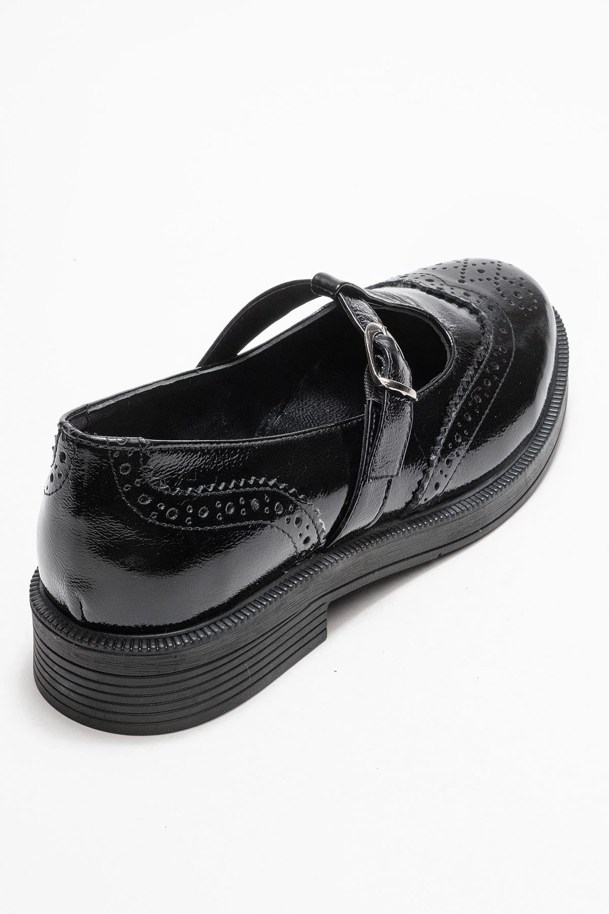 Janney - Black Patent Genuine Leather Banded Loafer (Women) - Image 5