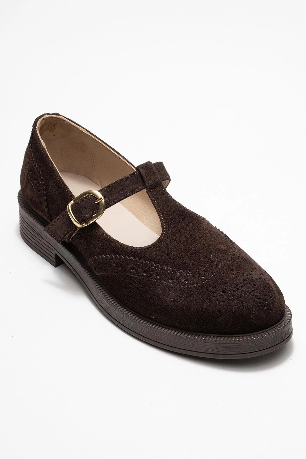 Janney - Brown Suede Genuine Leather Strap Loafer (Women) - Image 3