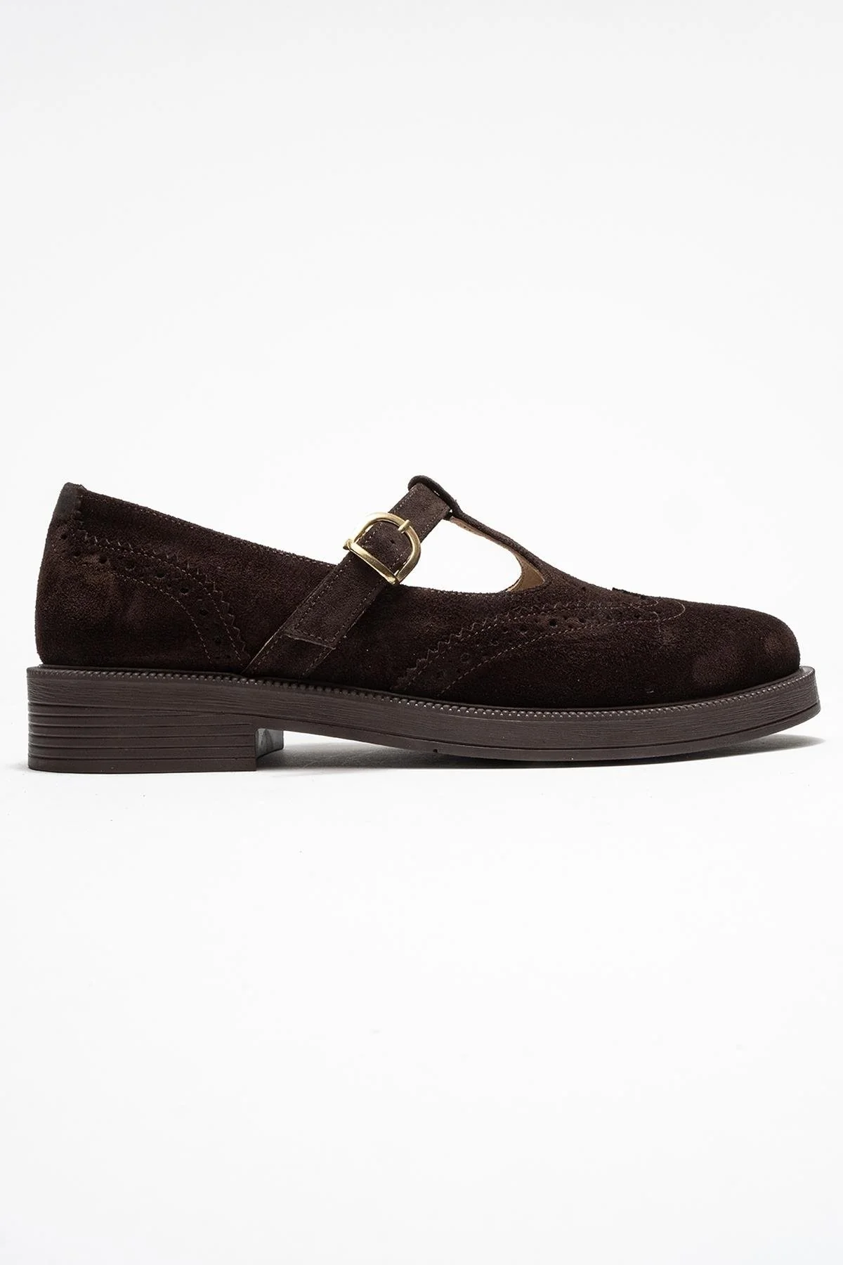 Janney - Brown Suede Genuine Leather Strap Loafer (Women) - Image 6