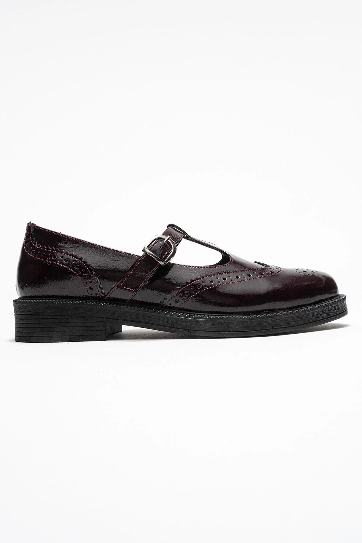 Janney - Burgundy Patent Genuine Leather Loafer (Women) - Image 6