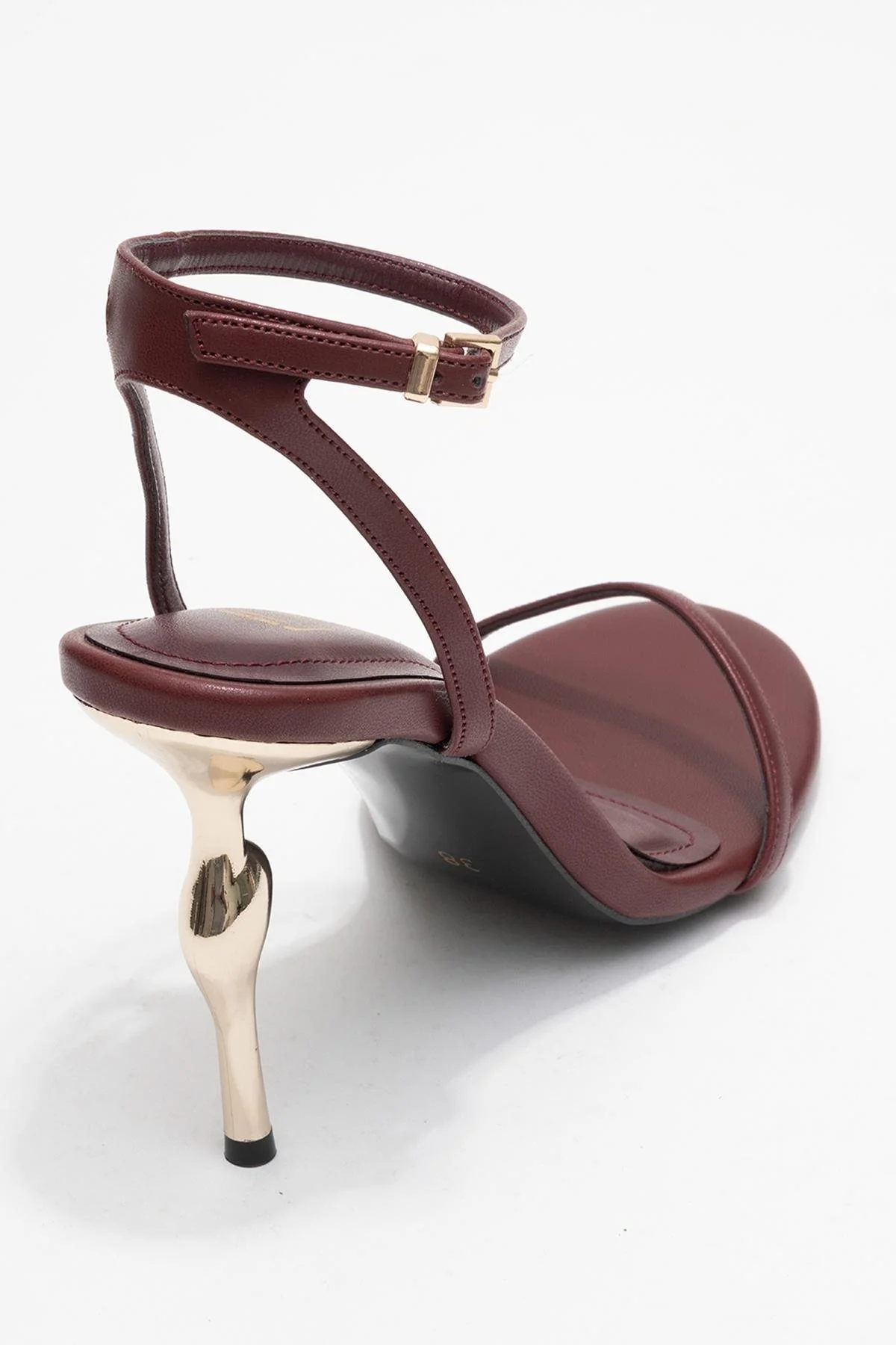 Jasmin - Burgundy Single Strap Heeled Shoe (Women) - Image 5