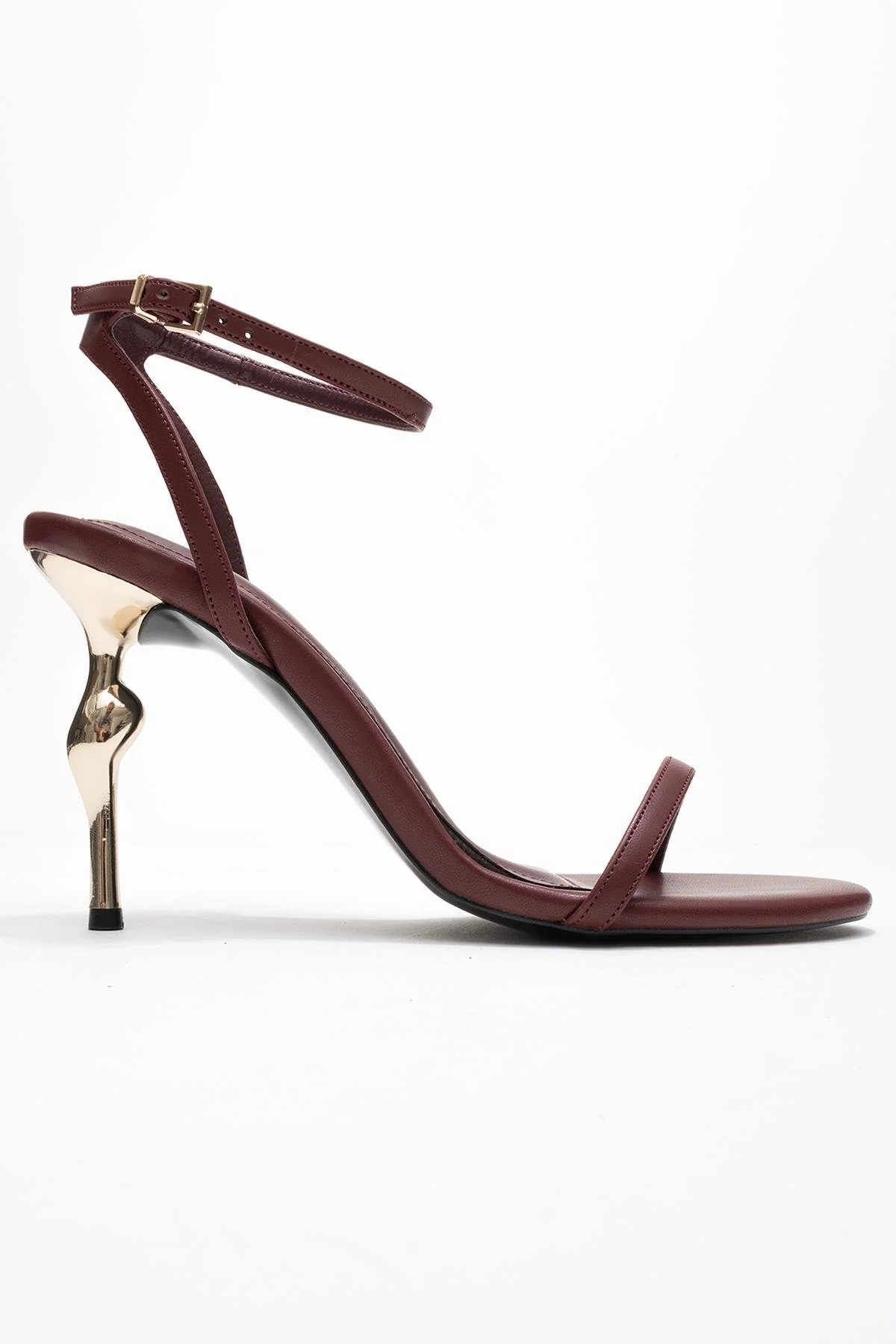 Jasmin - Burgundy Single Strap Heeled Shoe (Women) - Image 6