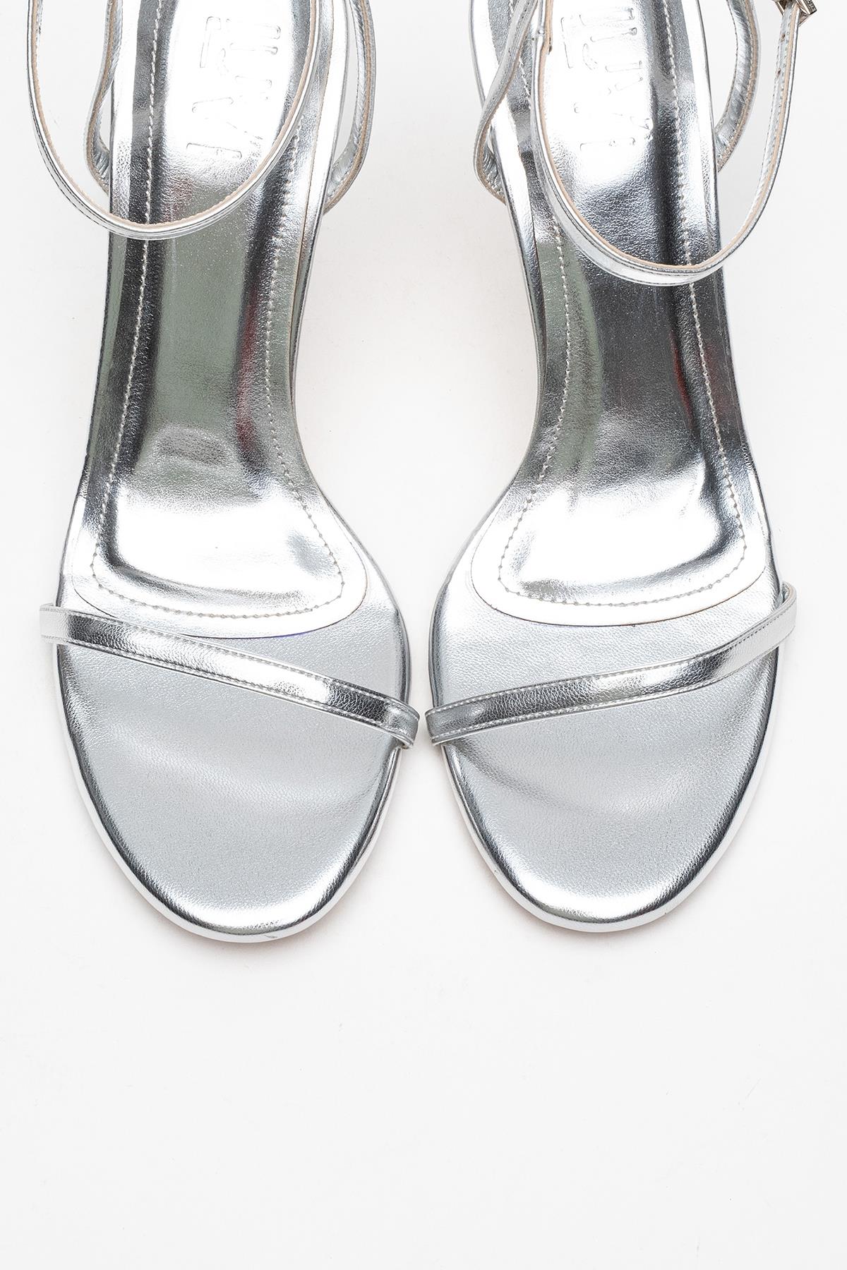 Jasmin - Silver Single-Strap Heeled Shoe (Women) - Image 2