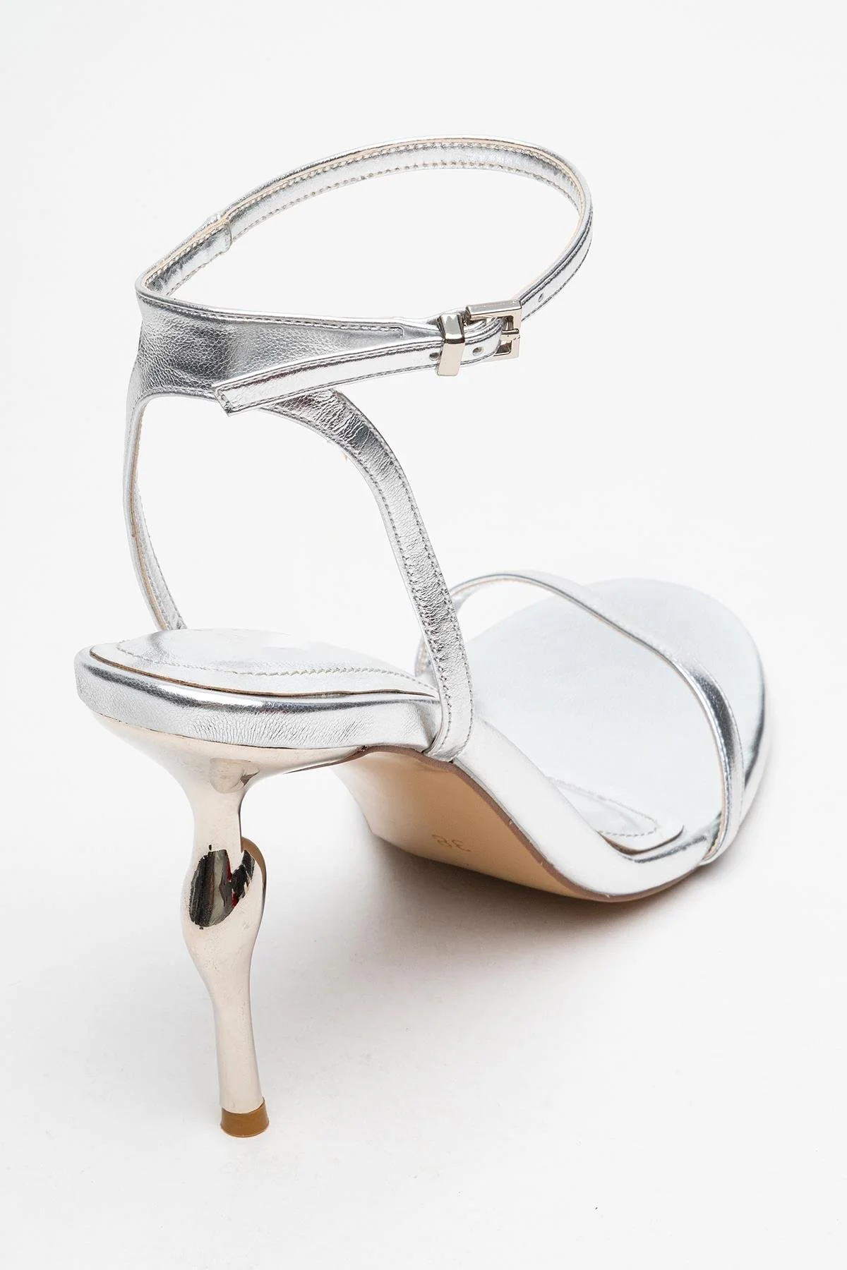 Jasmin - Silver Single-Strap Heeled Shoe (Women) - Image 5