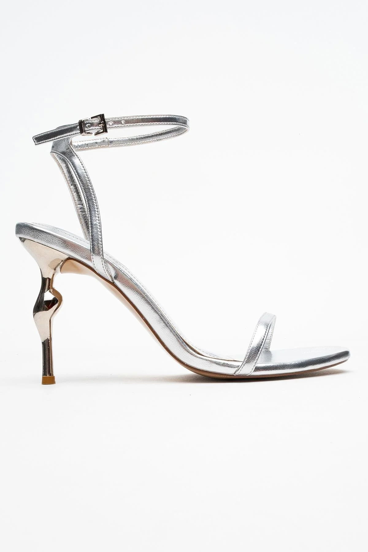 Jasmin - Silver Single-Strap Heeled Shoe (Women) - Image 6