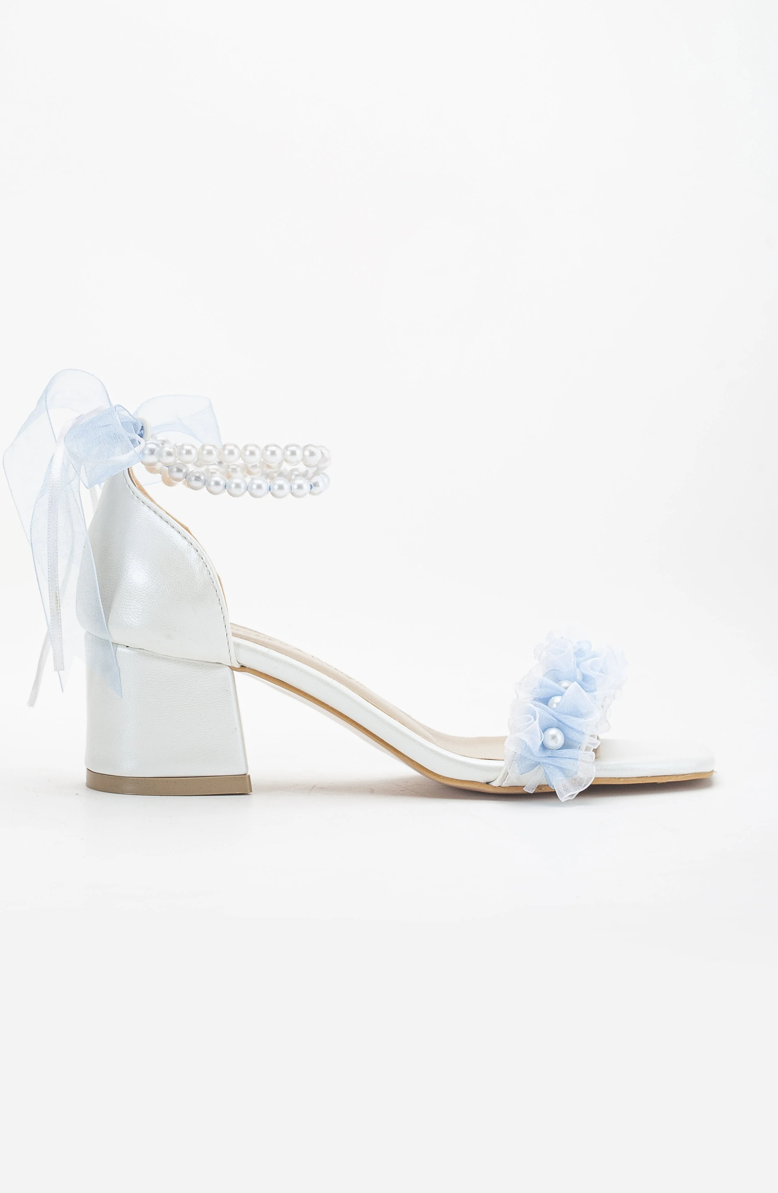 Jasmine - Lace Bridal Sandals with Pearls - Image 5