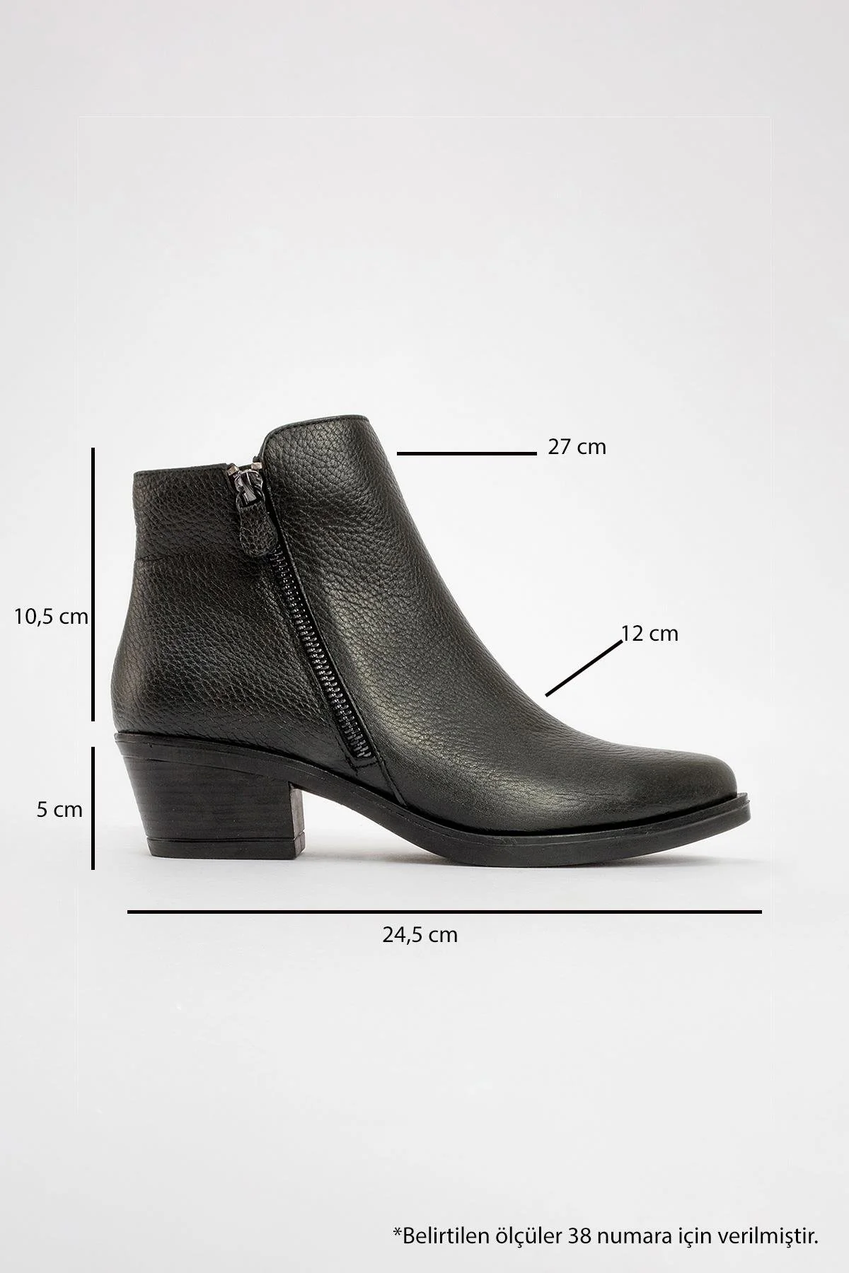 JAYER Black Leather Double-Zip Block Heel Boot (Women) - Image 4