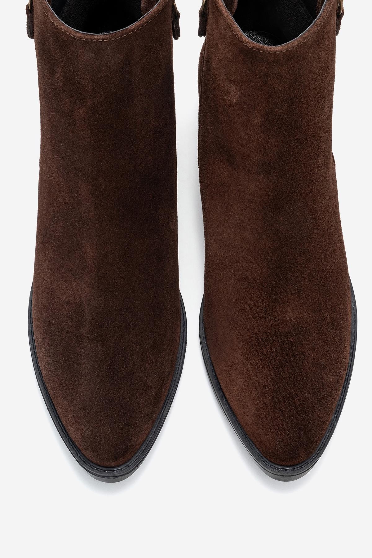 Jayer - Brown Suede Genuine Leather Zip Ankle Boot (Women) - Image 2