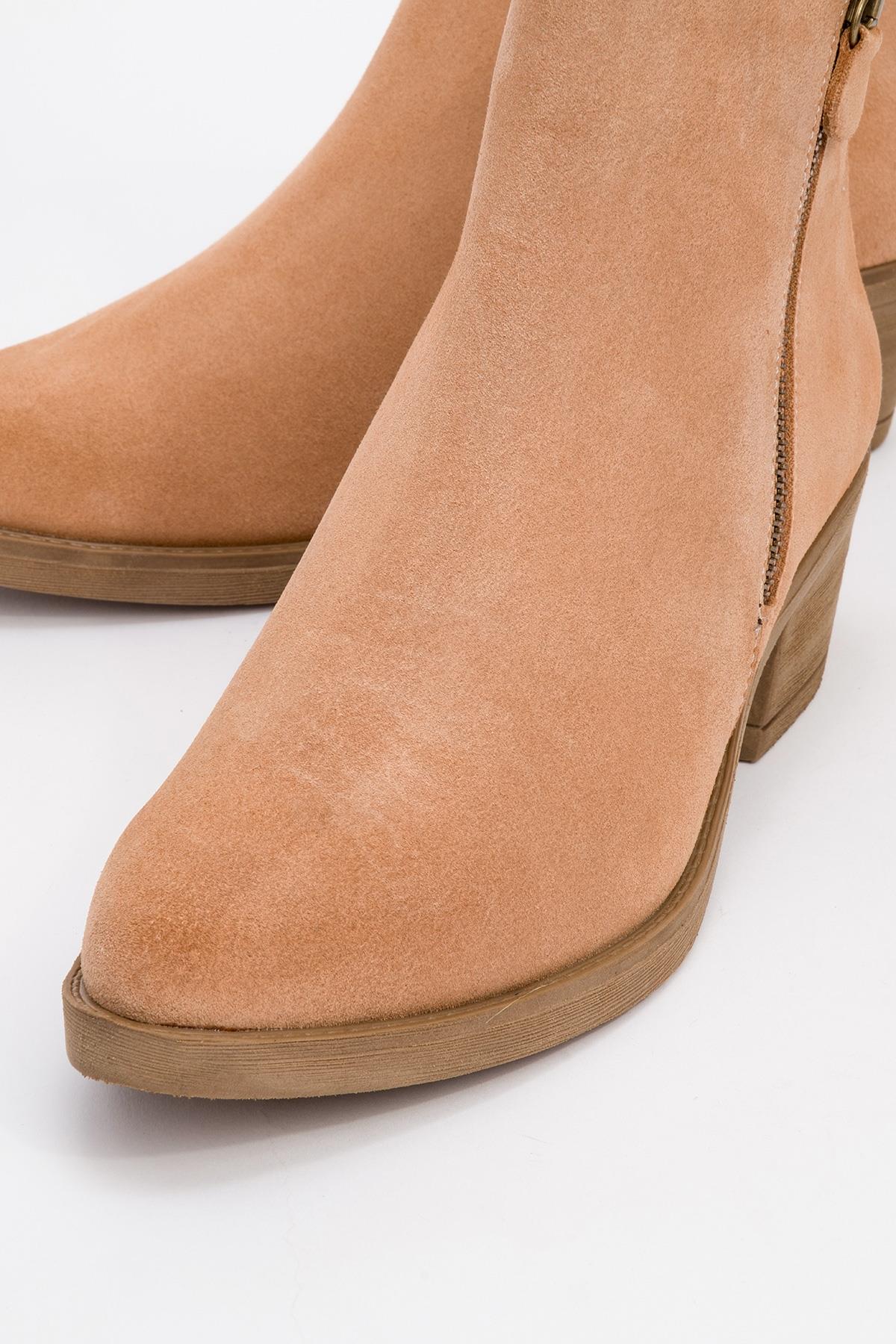 JAYER Dark Beige Leather Double-Zip Block Heel Boot (Women) - Image 3