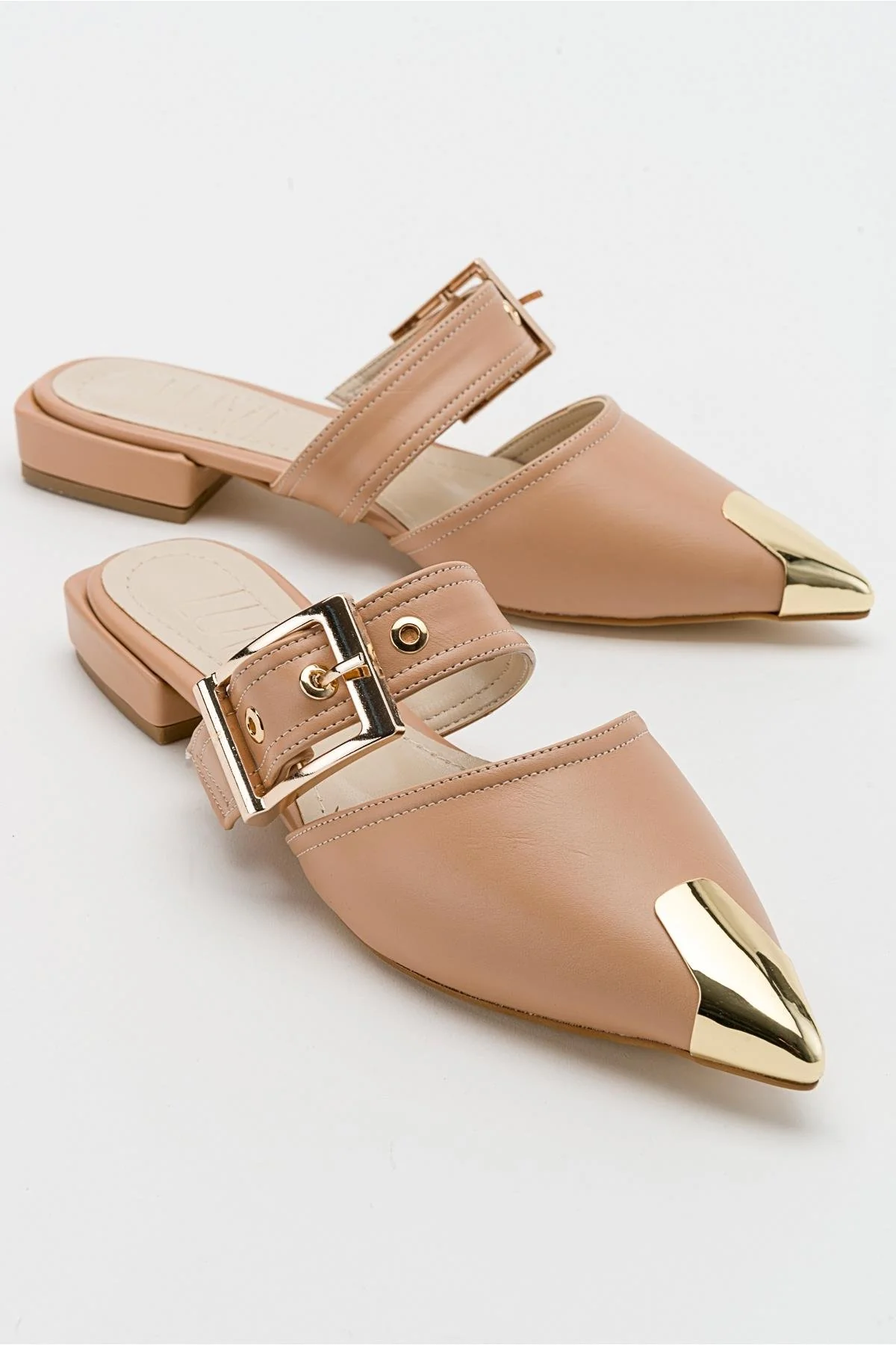 Jenni - Beige Buckle Slide (Women)