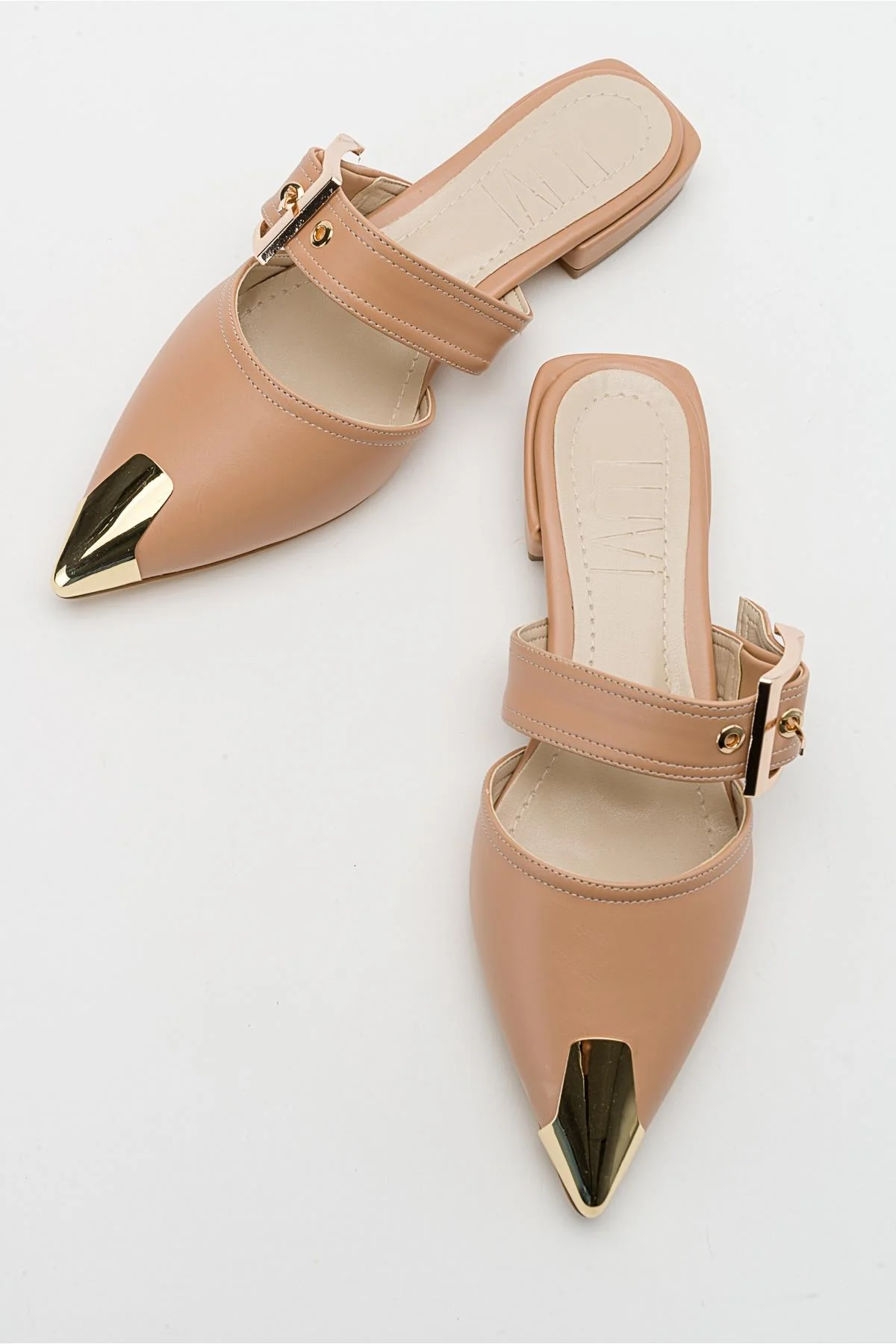 Jenni - Beige Buckle Slide (Women) - Image 2