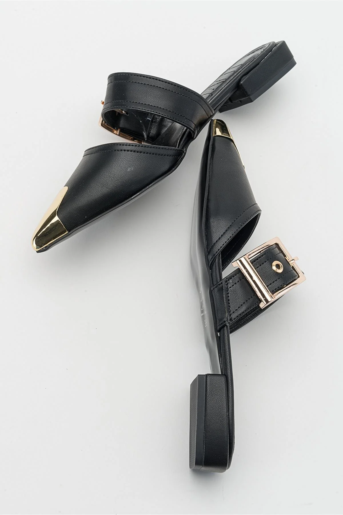 Jenni - Black Buckle Slide (Women) - Image 5