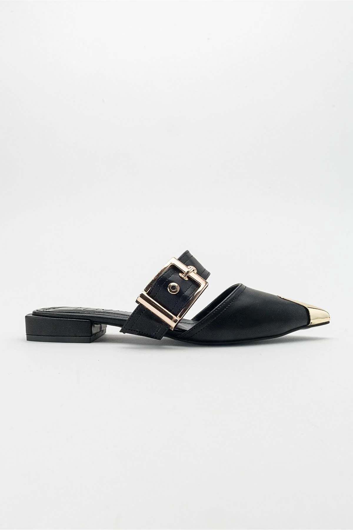 Jenni - Black Buckle Slide (Women) - Image 6