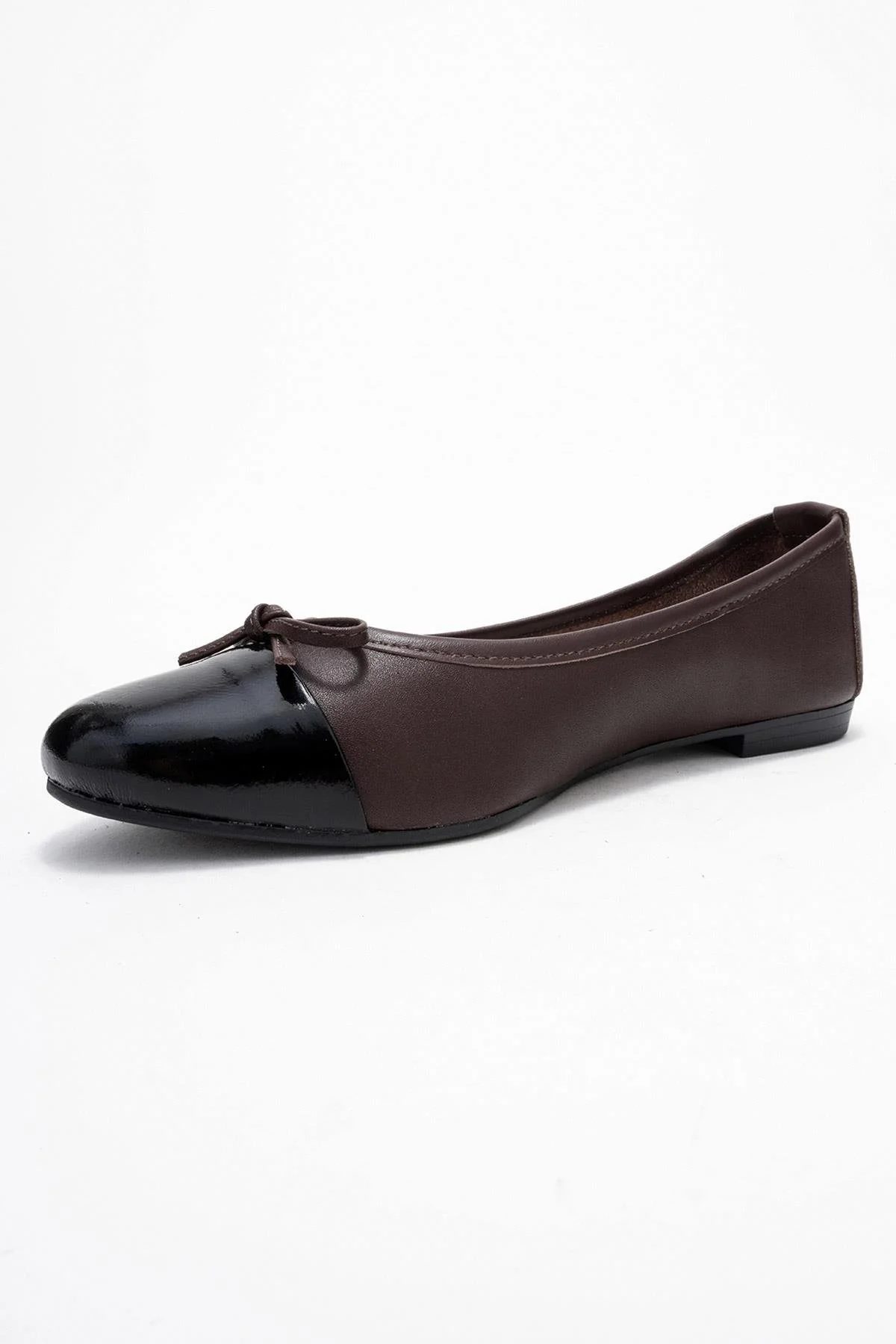 Jens - Black Genuine Leather Bow Ballet Flat (Women) - Image 4