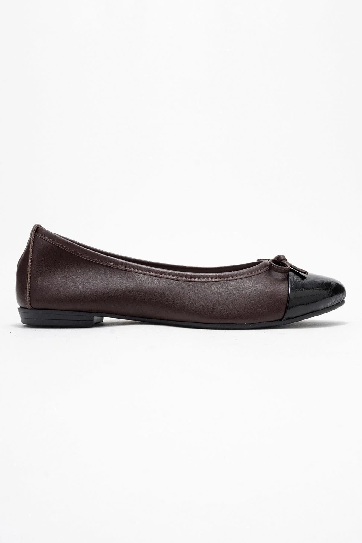Jens - Black Genuine Leather Bow Ballet Flat (Women) - Image 6