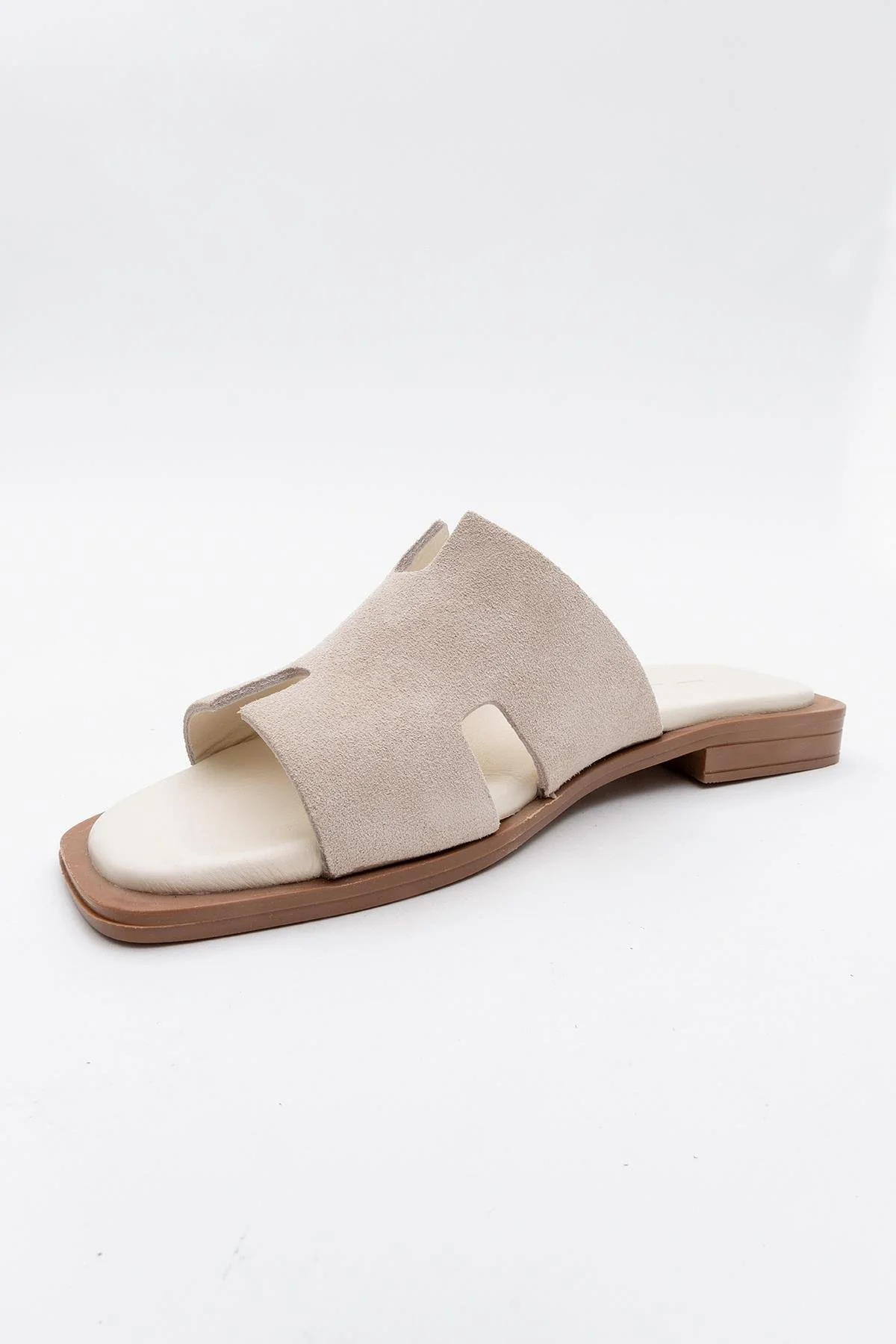 Jez - Beige Suede Leather Slide Sandal (Women) - Image 3