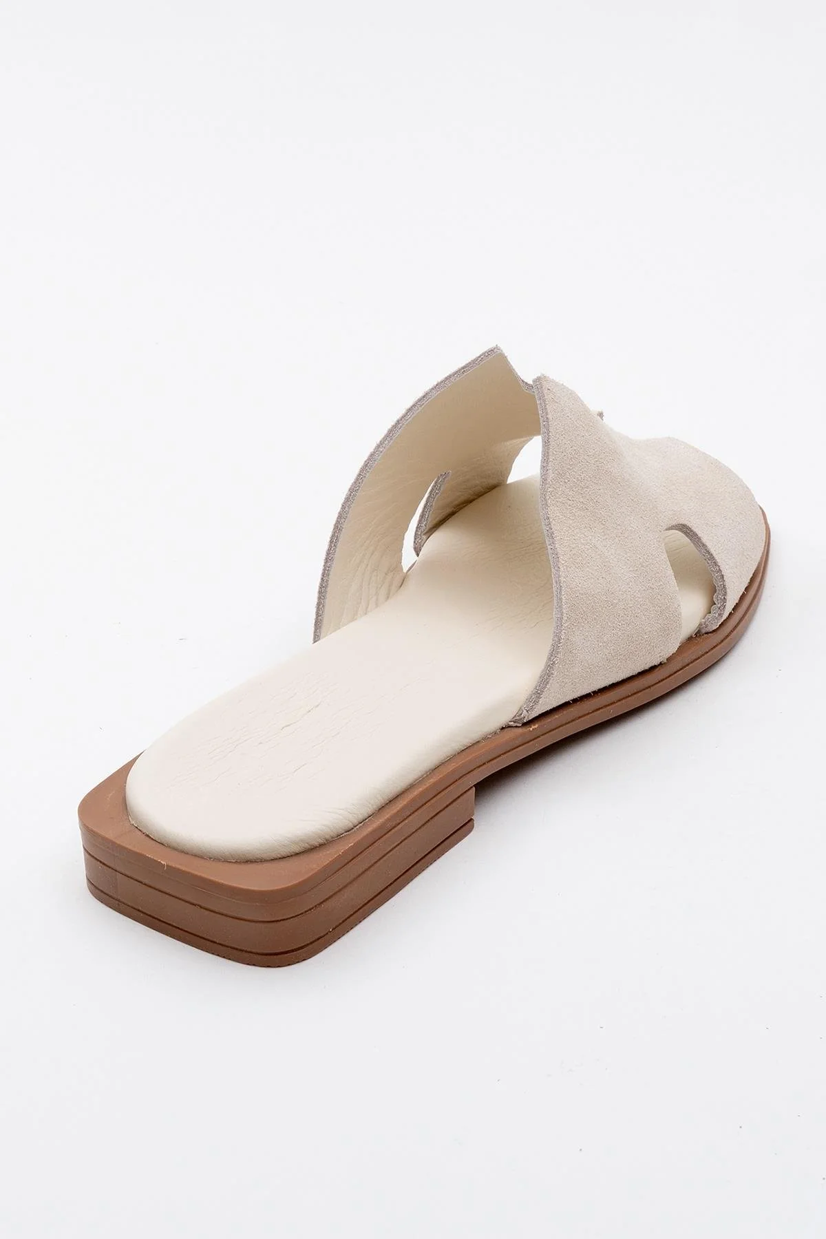 Jez - Beige Suede Leather Slide Sandal (Women) - Image 4