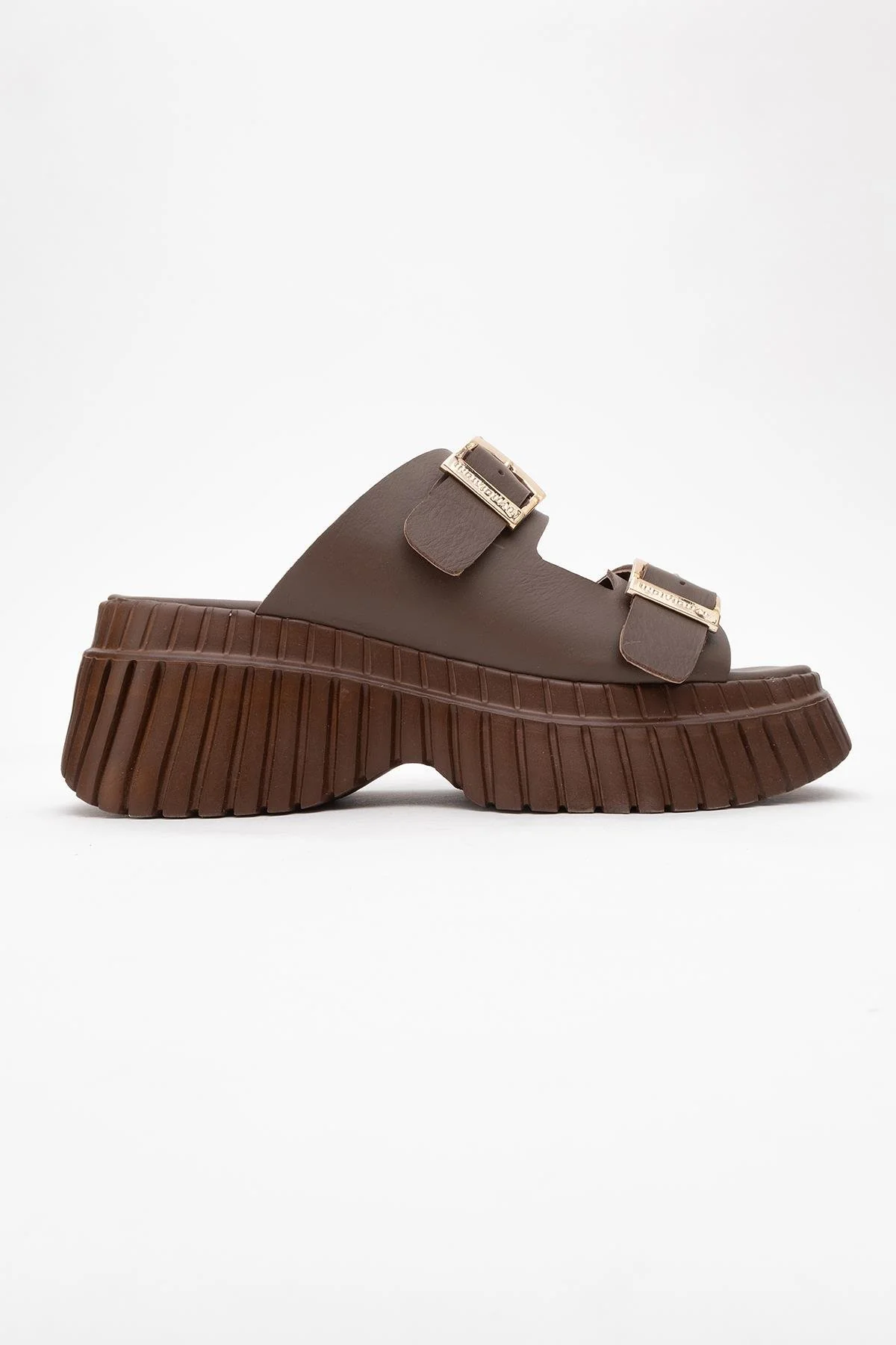 Joanes - Brown Leather Two-Strap Platform Sandal (Women) - Image 6