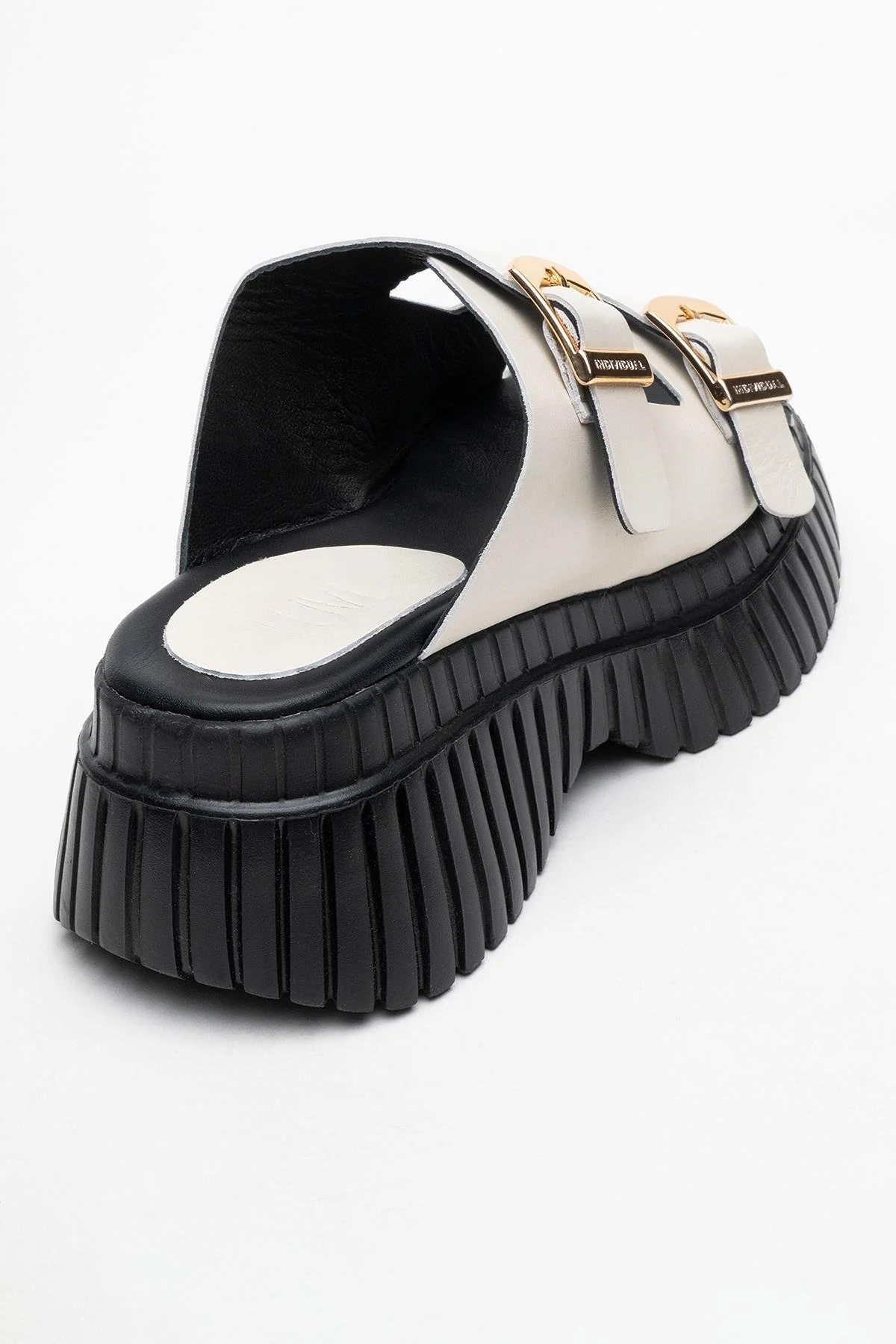 Joanes - Ecru Genuine Leather Double-Strap Wedge Sandal (Women) - Image 5