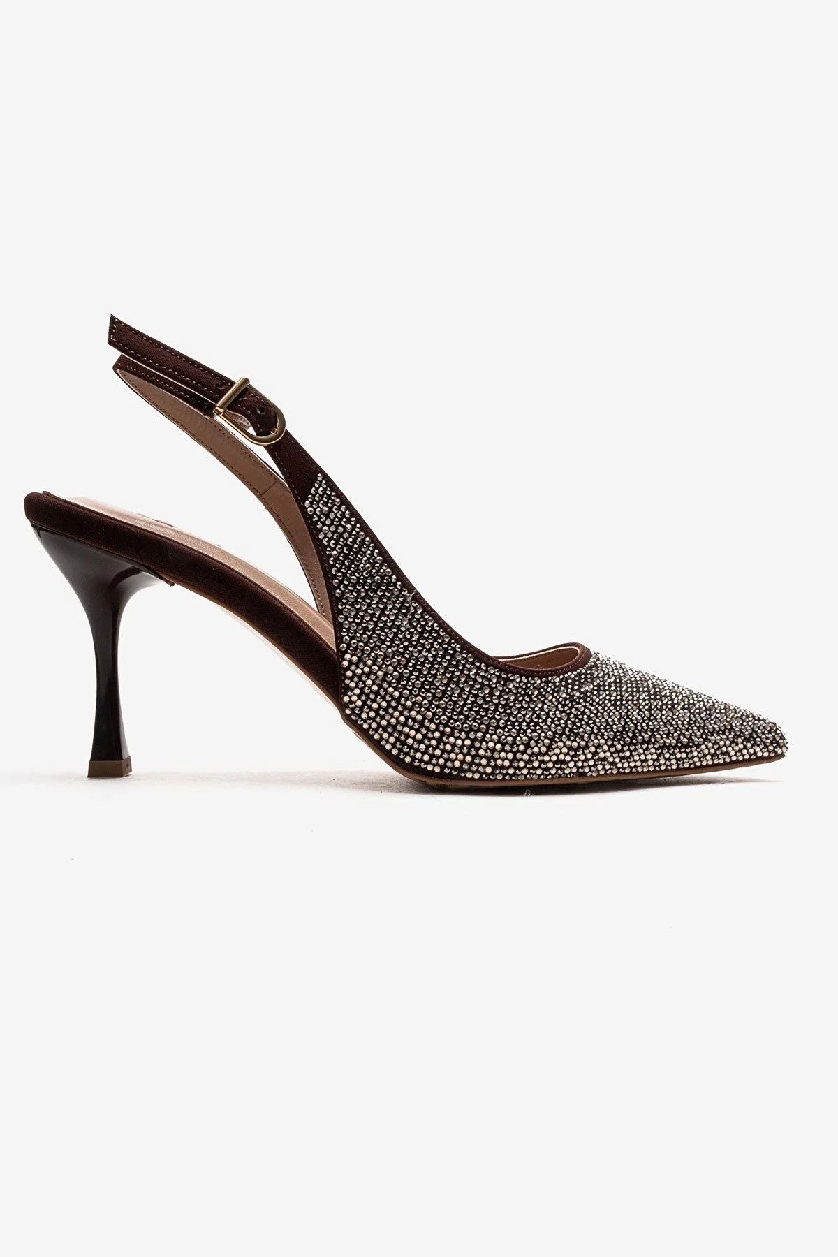 JOHANNA - Brown Gold-Embellished Slingback Stiletto Pump (Women) - Image 4