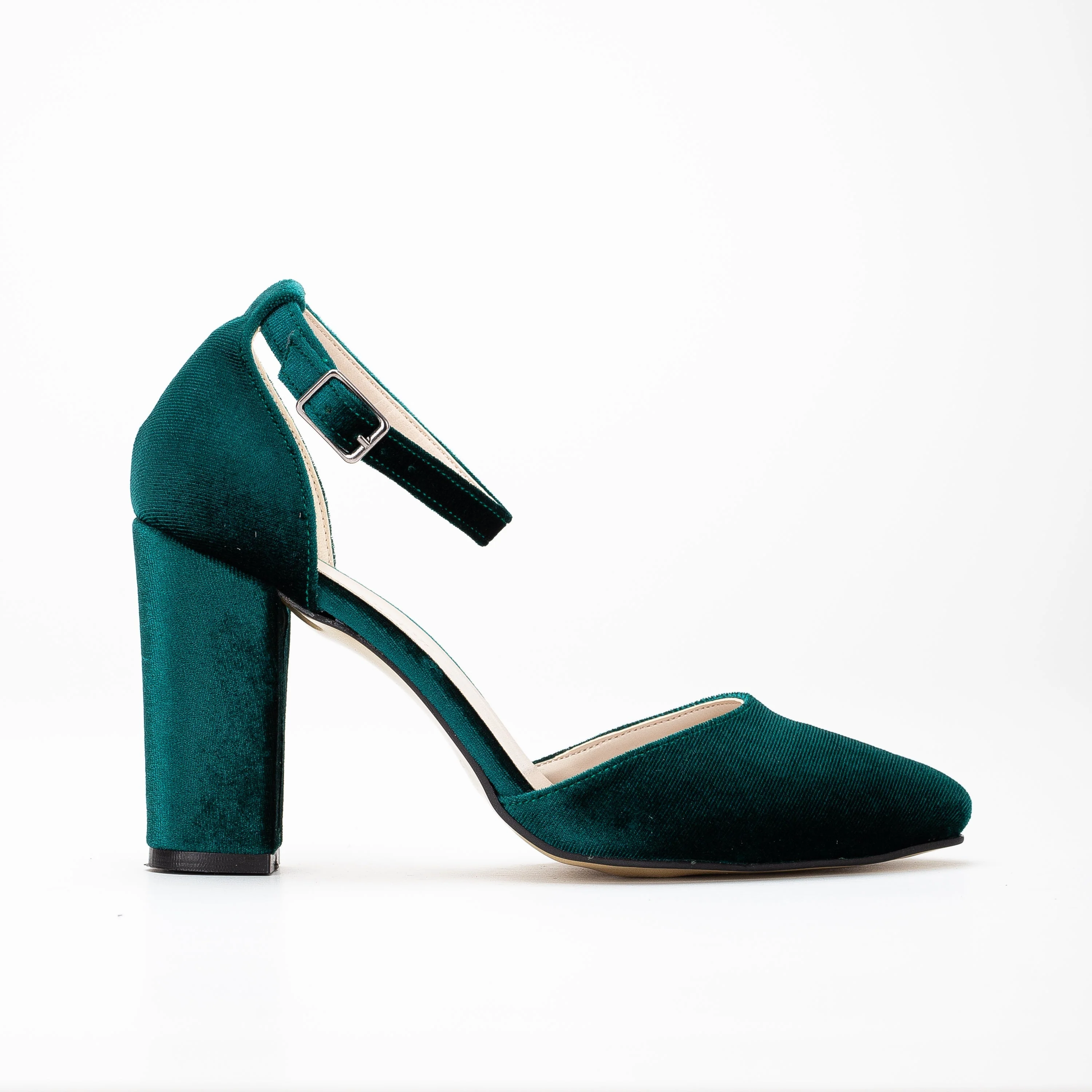Jolie - Emerald Green Wedding Heels with Ribbon - Image 5