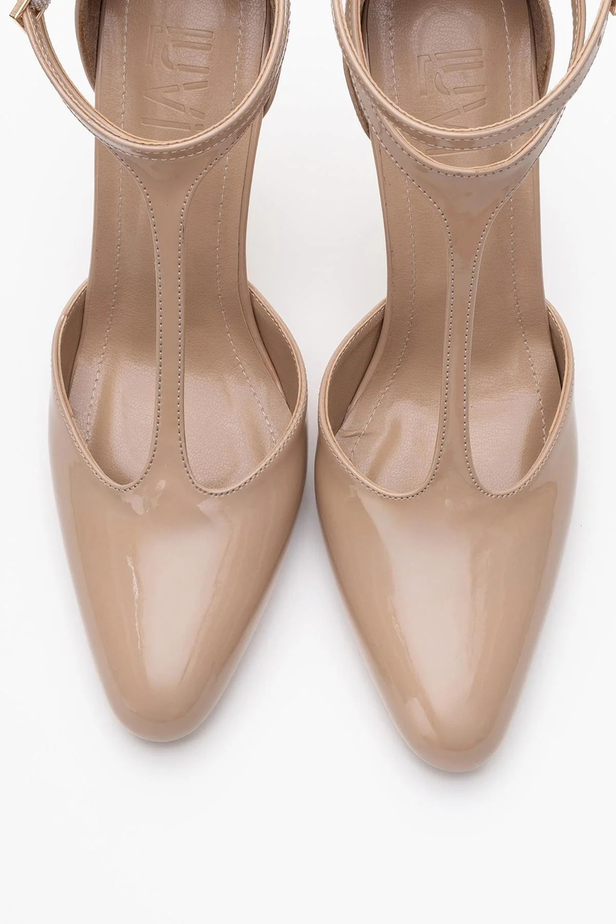 Jon - Beige Patent Stiletto Heel Shoe (Women) - Image 2