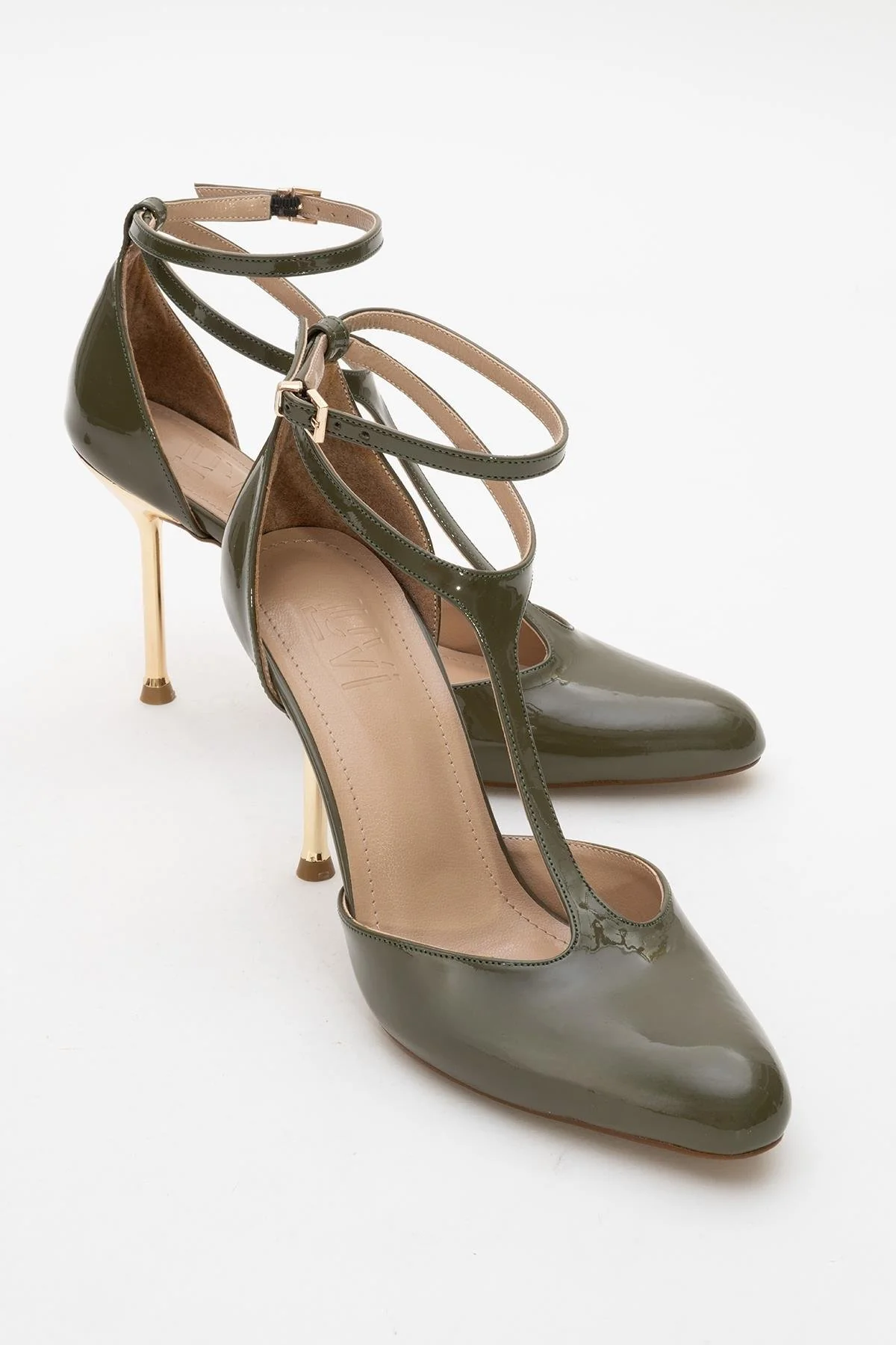 Jon - Khaki Patent Stiletto Pump (Women)