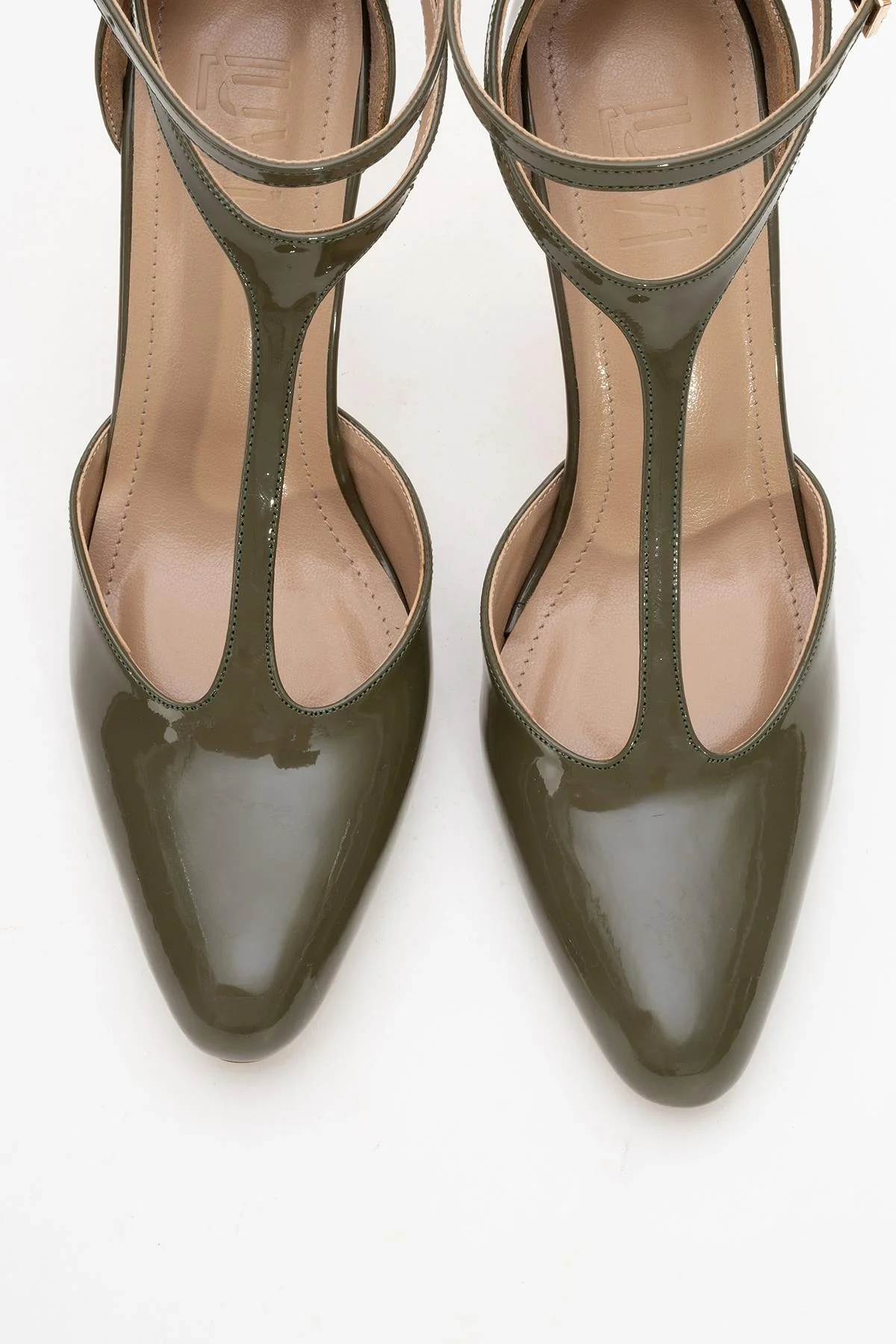 Jon - Khaki Patent Stiletto Pump (Women) - Image 2