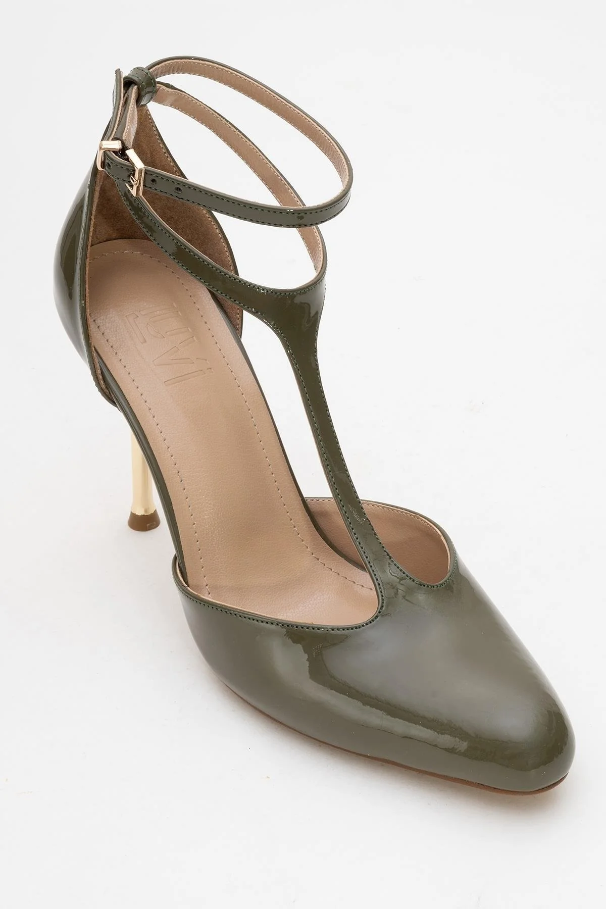 Jon - Khaki Patent Stiletto Pump (Women) - Image 3