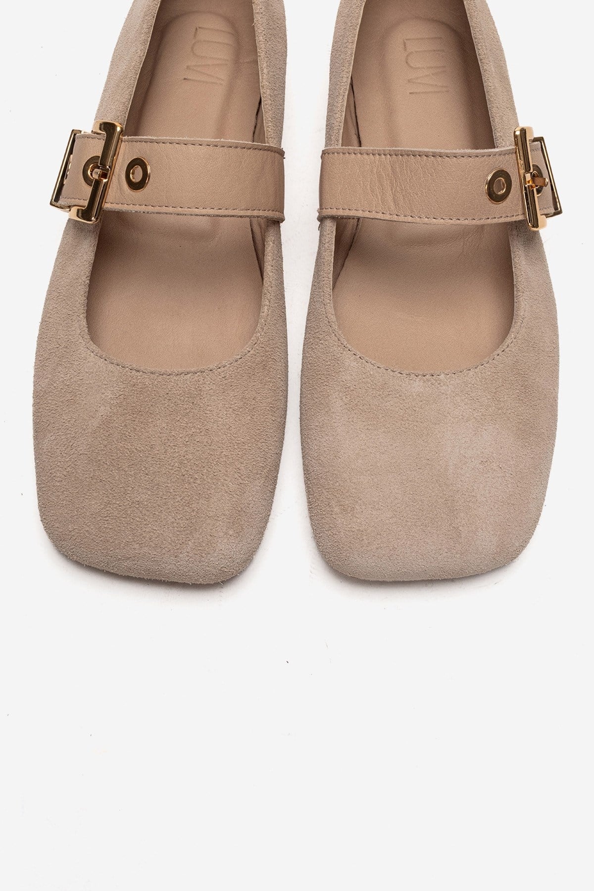 Jonas - Beige Suede Genuine Leather Ballet Flat (Women) - Image 2