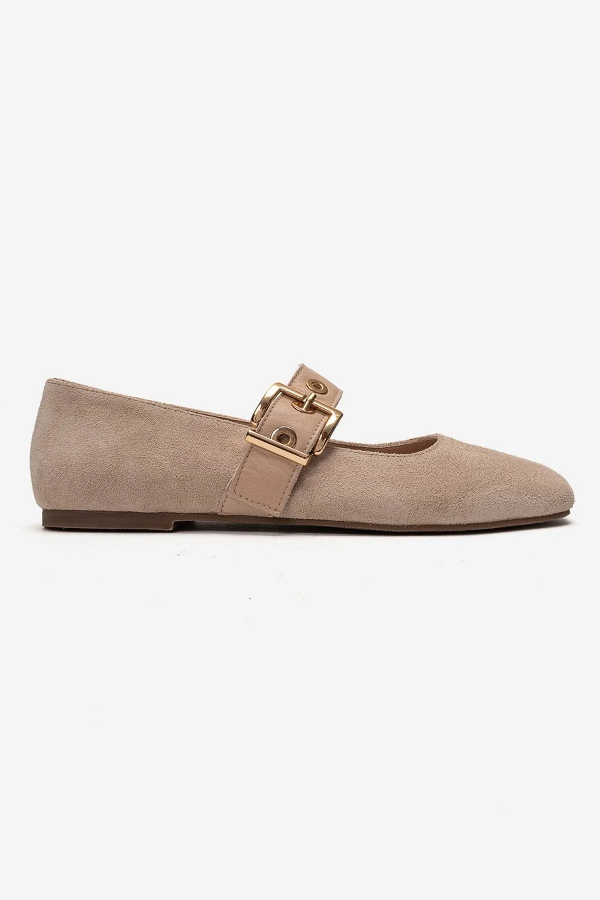 Jonas - Beige Suede Genuine Leather Ballet Flat (Women) - Image 4