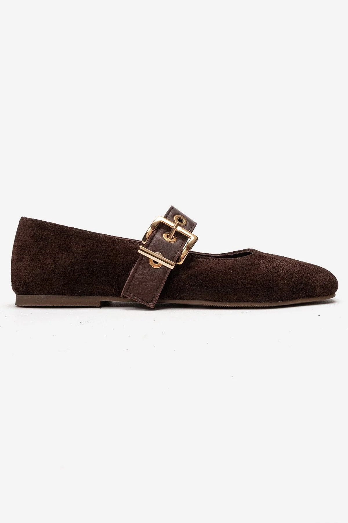 Jonas - Brown Suede Genuine Leather Ballet Flat (Women) - Image 4