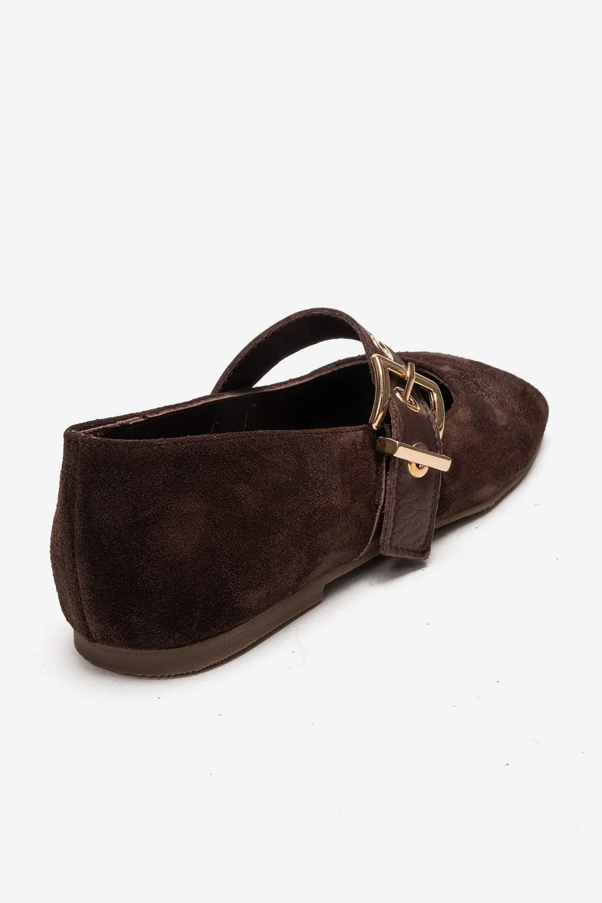 Jonas - Brown Suede Genuine Leather Ballet Flat (Women) - Image 5