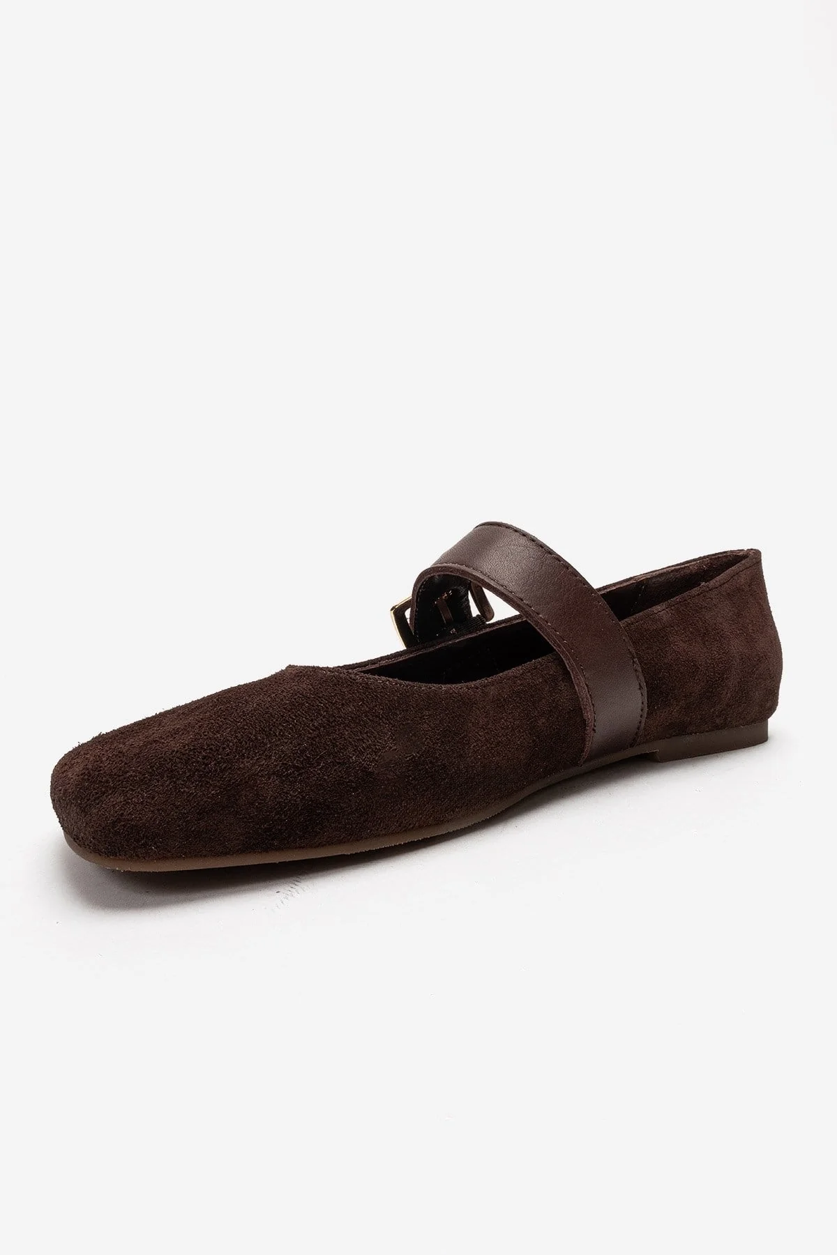 Jonas - Brown Suede Genuine Leather Ballet Flat (Women) - Image 6