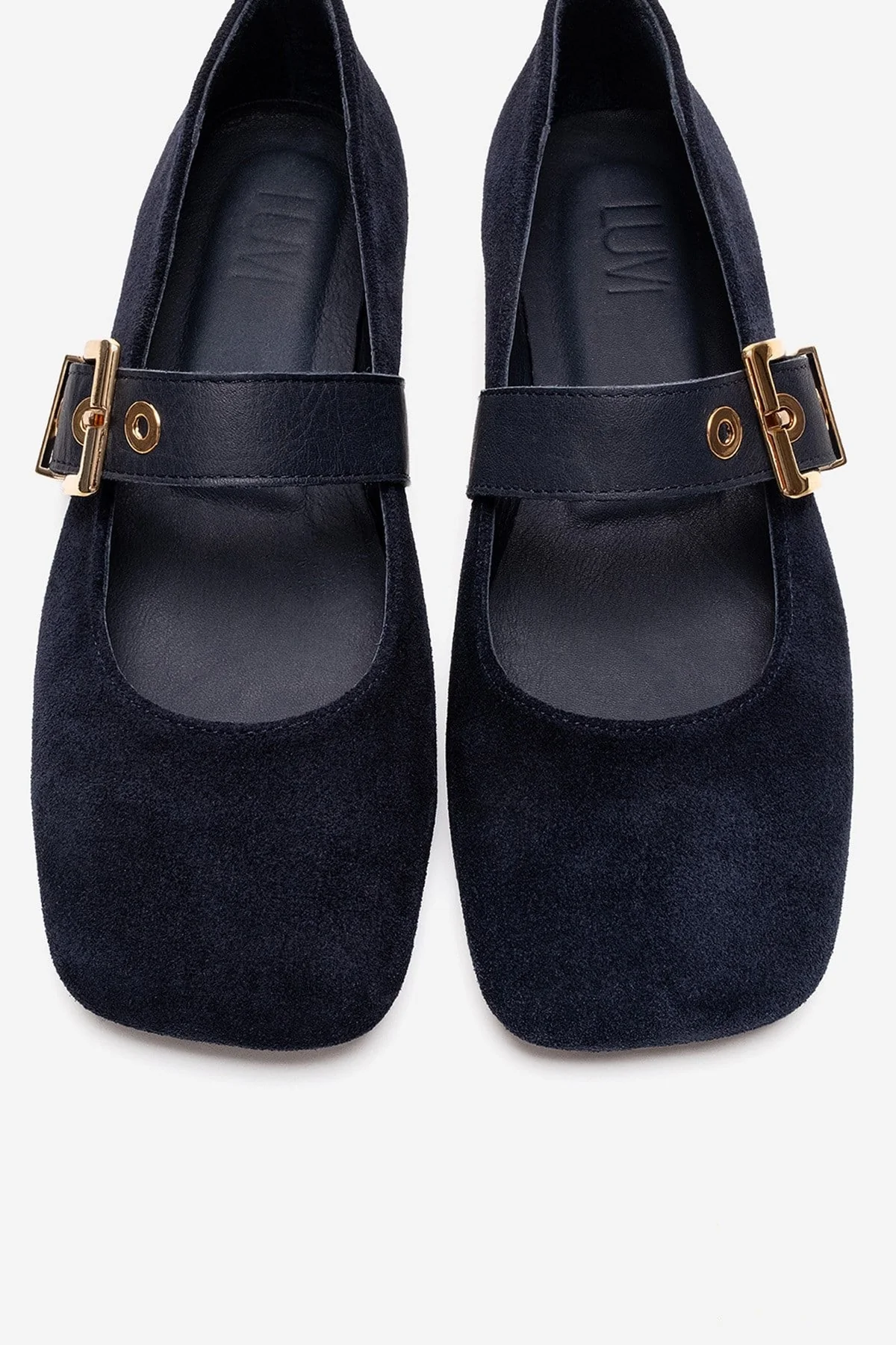 Jonas - Navy Genuine Leather Mary Jane Ballet Flat (Women) - Image 2