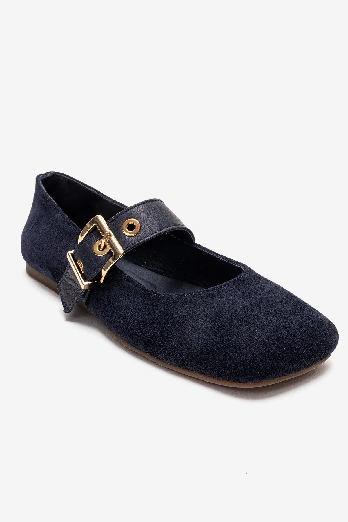 Jonas - Navy Genuine Leather Mary Jane Ballet Flat (Women) - Image 3