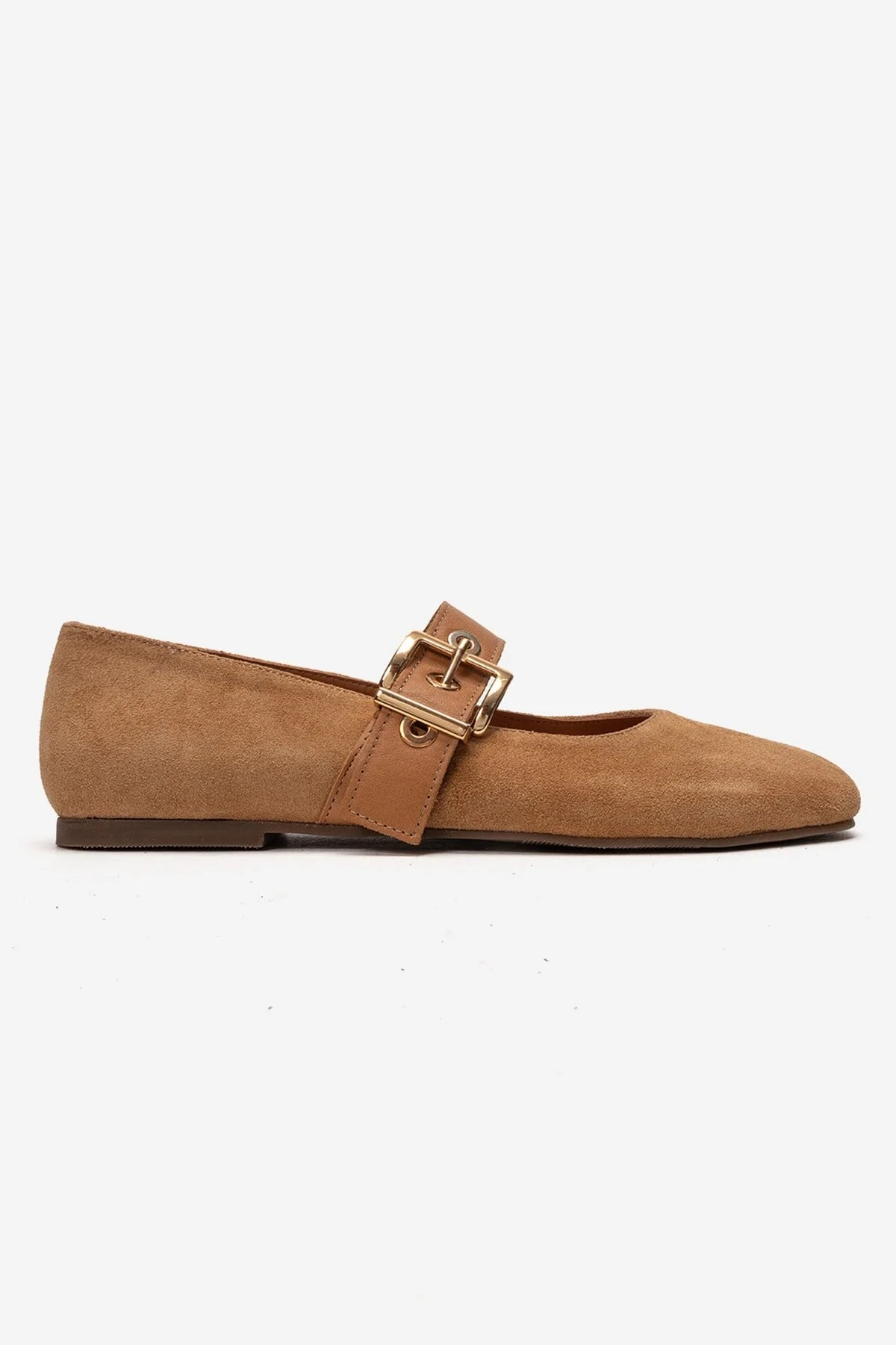 Jonas - Tan Suede Genuine Leather Ballet Flat (Women) - Image 4