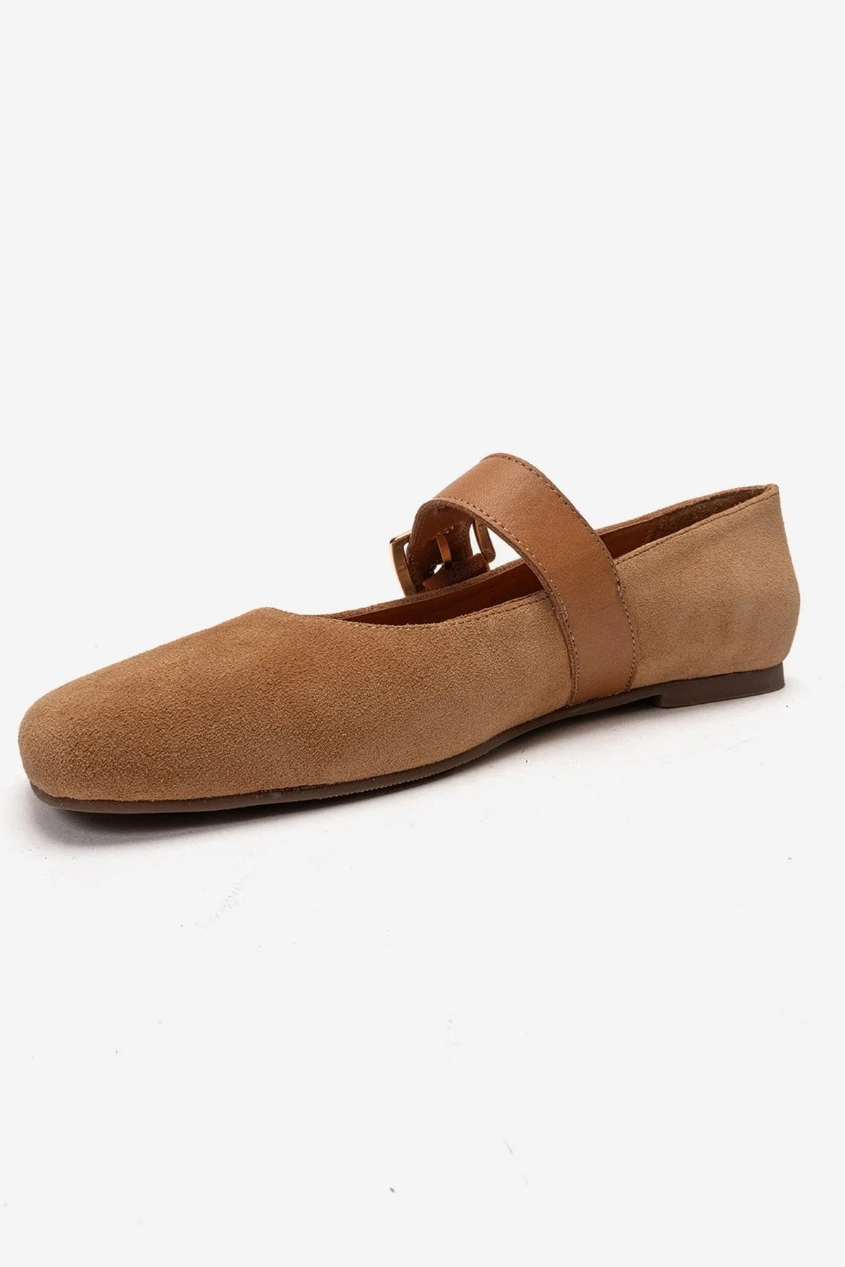 Jonas - Tan Suede Genuine Leather Ballet Flat (Women) - Image 6