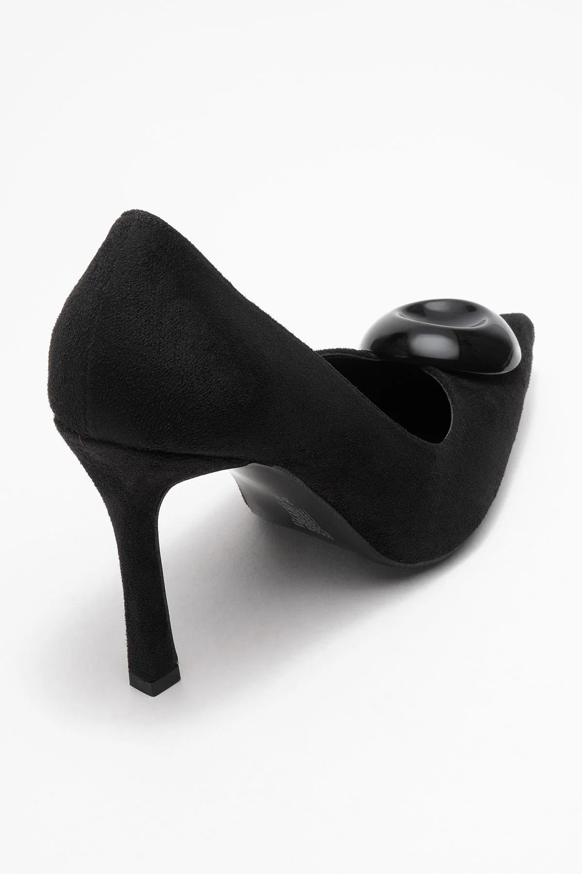 Jordana - Black Suede Buckle Stiletto Heeled Shoe (Women) - Image 5