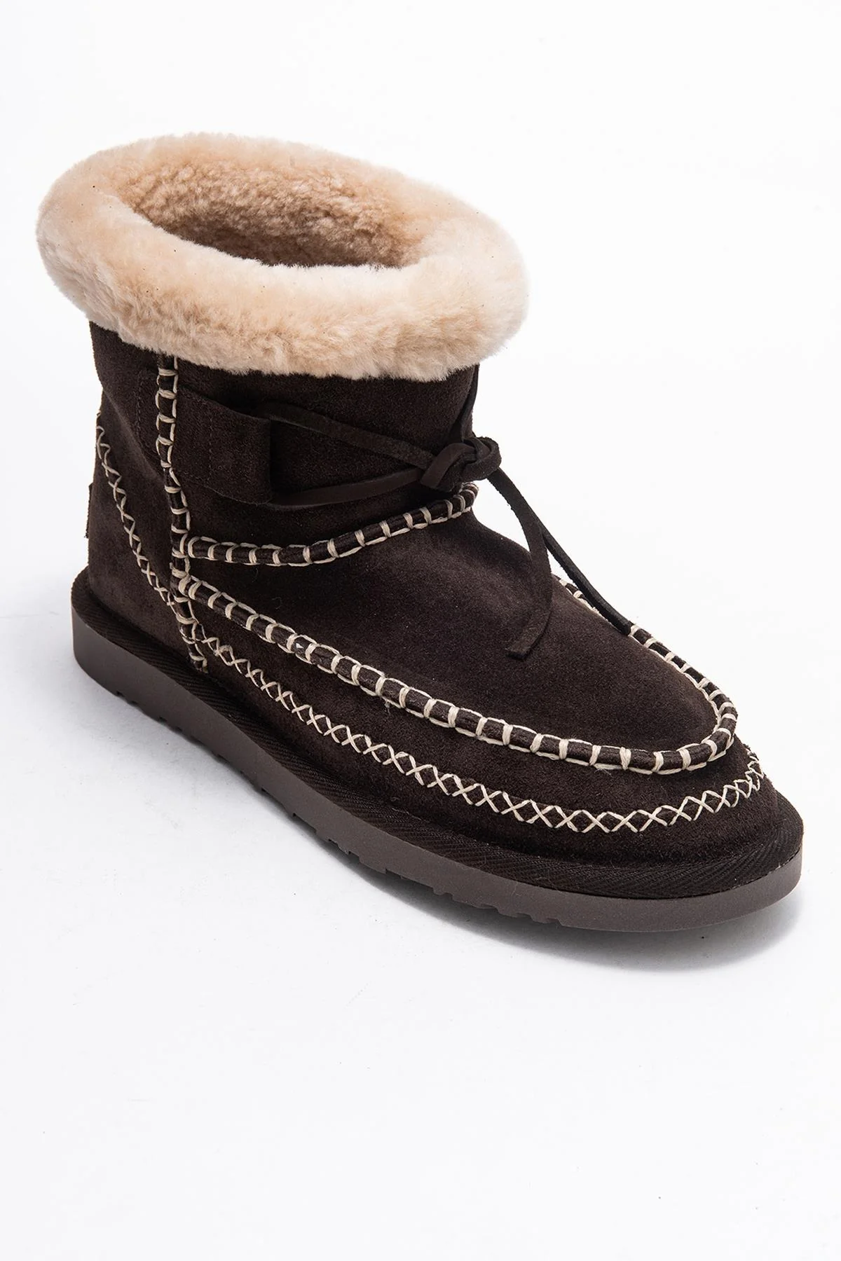 Jorel - Brown Genuine Leather Fur-Lined Ankle Boot (Women) - Image 3