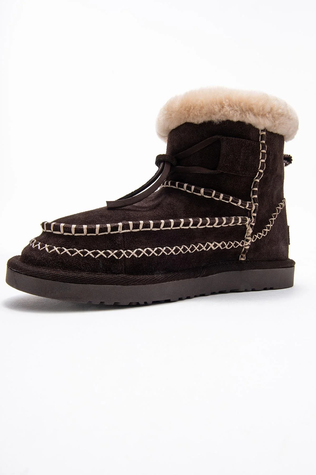 Jorel - Brown Genuine Leather Fur-Lined Ankle Boot (Women) - Image 4