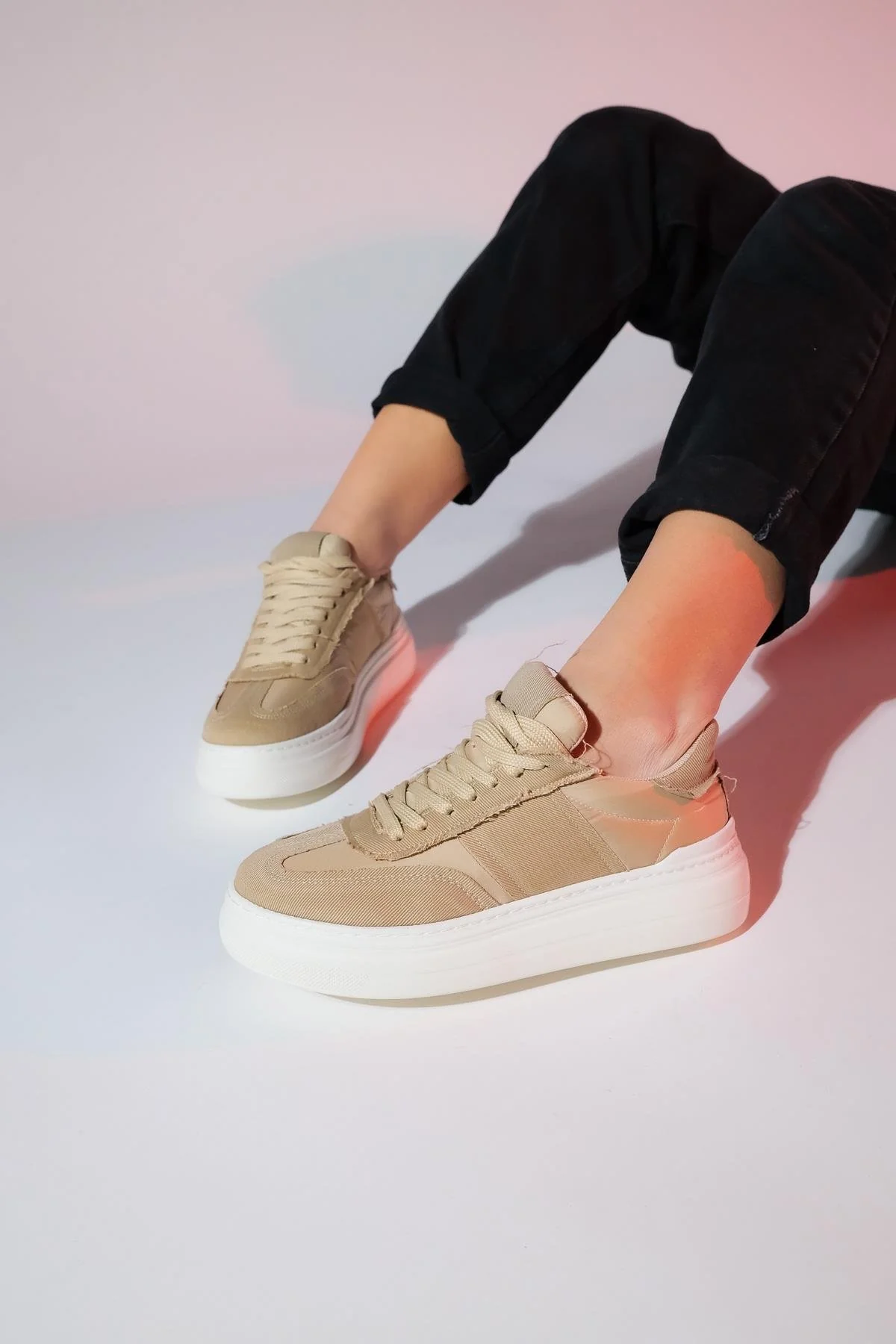 Jose - Beige Denim Sport Sneaker (Women) - Image 2