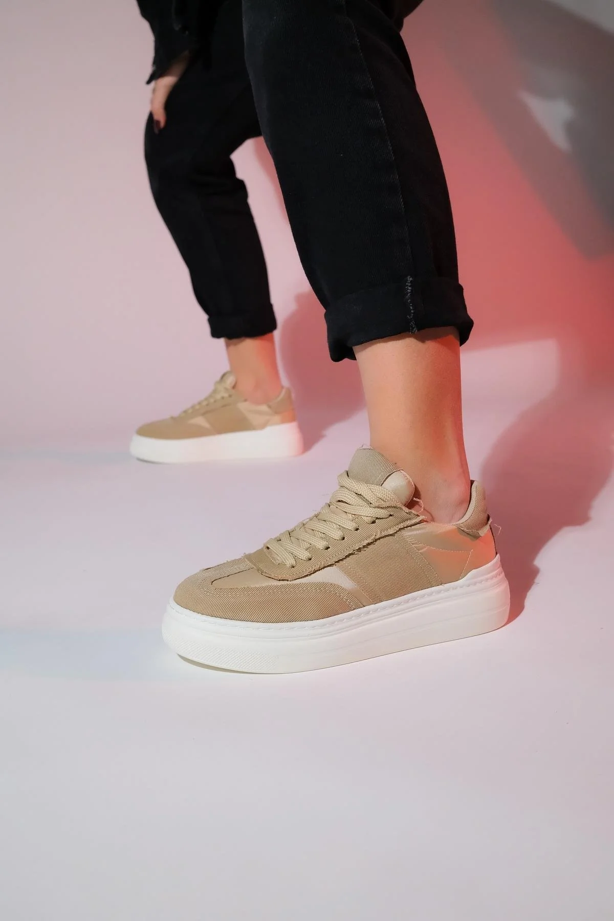 Jose - Beige Denim Sport Sneaker (Women) - Image 3