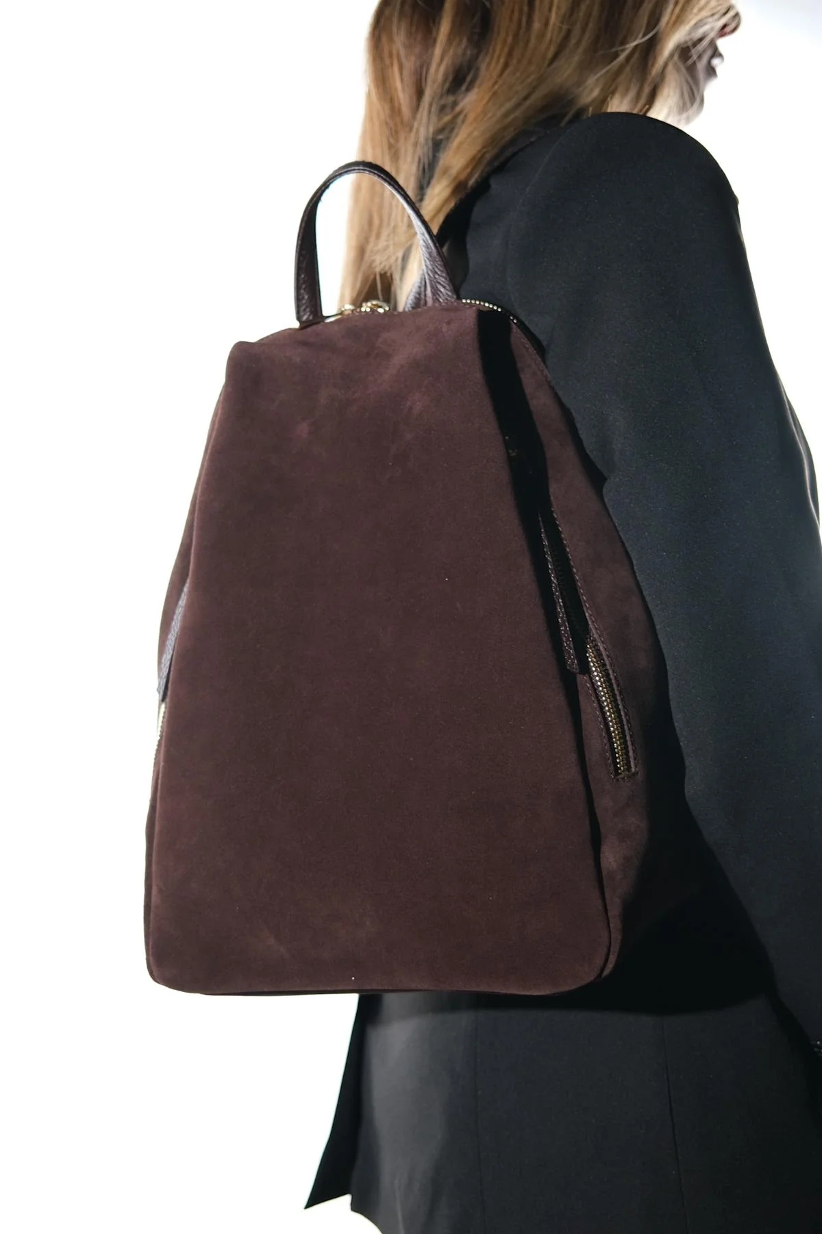 JOSH - Brown Genuine Suede Leather Backpack (Women)