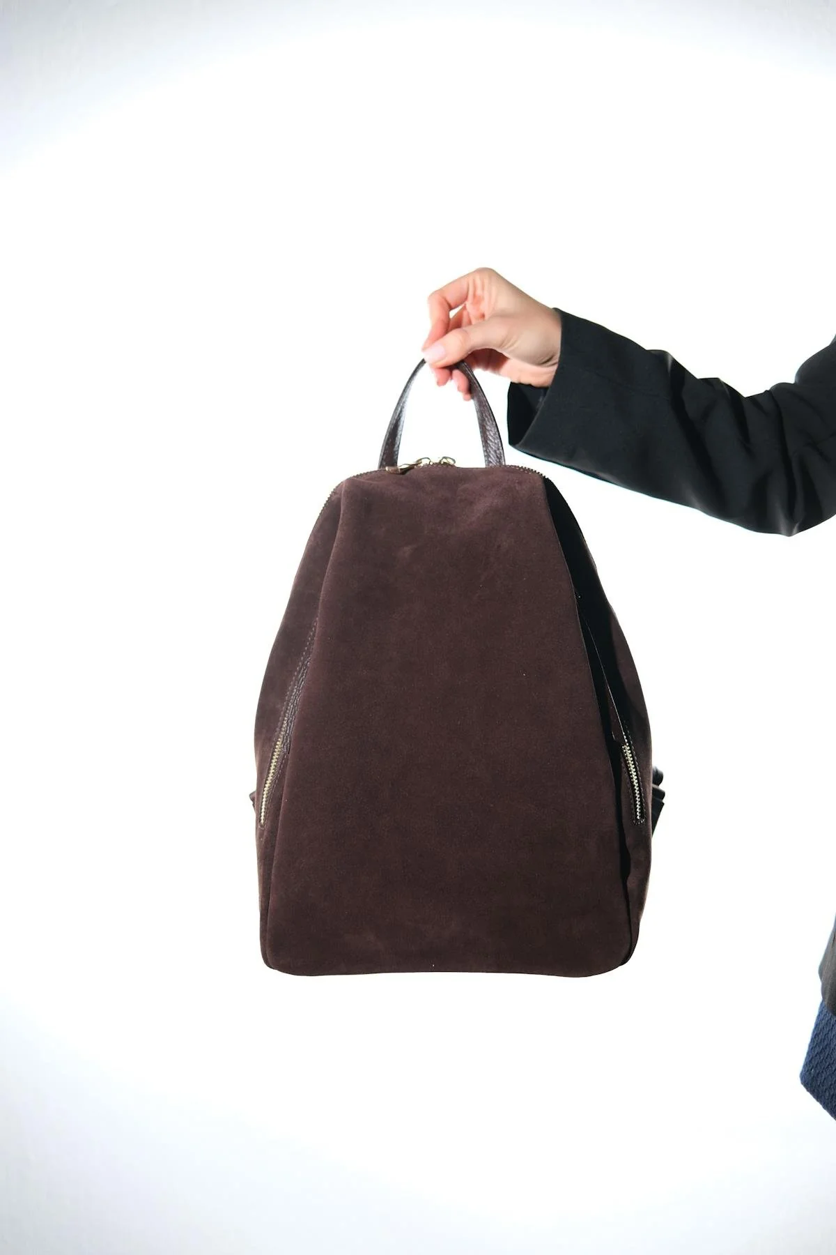 JOSH - Brown Genuine Suede Leather Backpack (Women) - Image 3